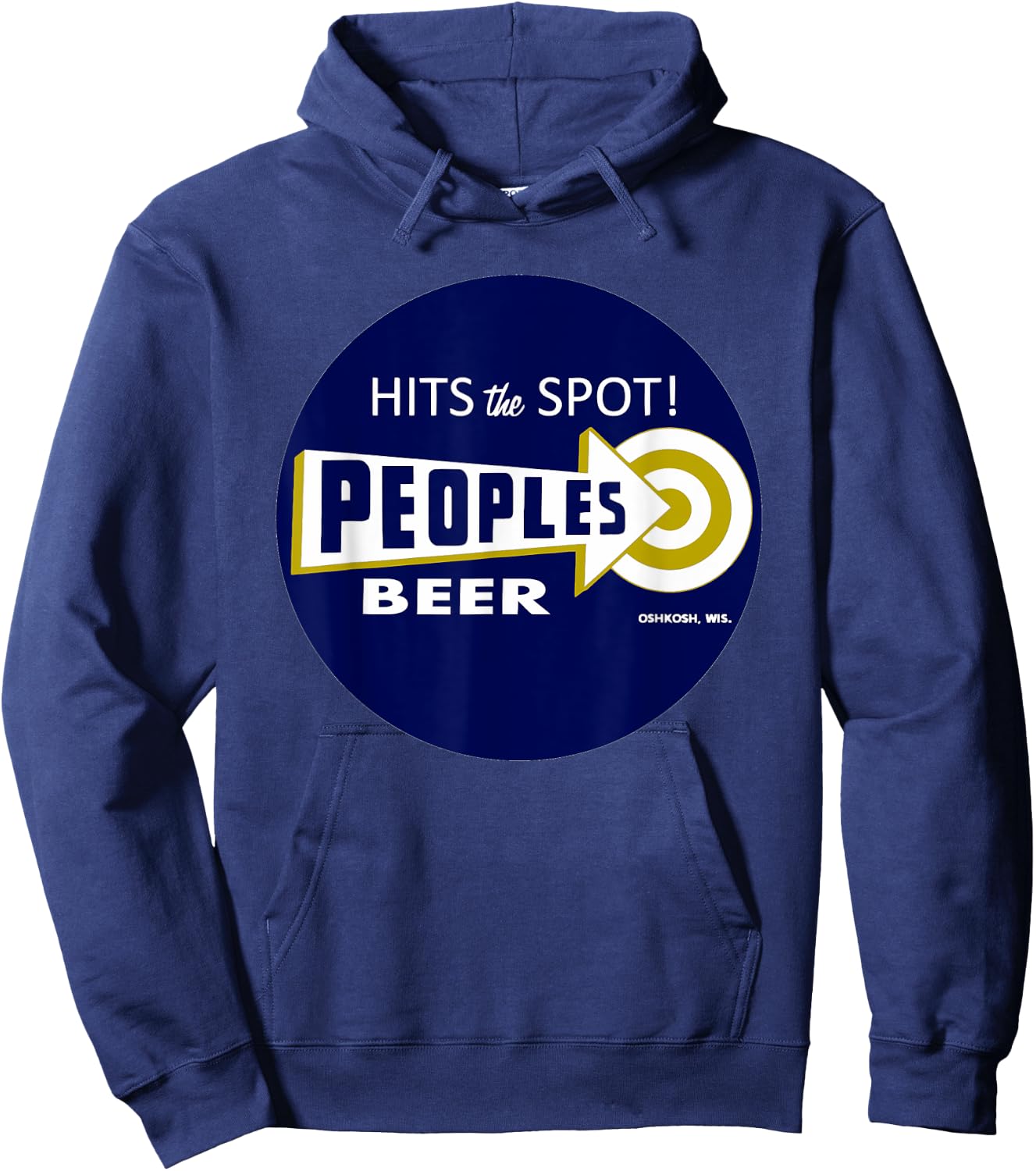 Vintage Wisconsin People's Beer logo Hoodie - Hoodie | Navy