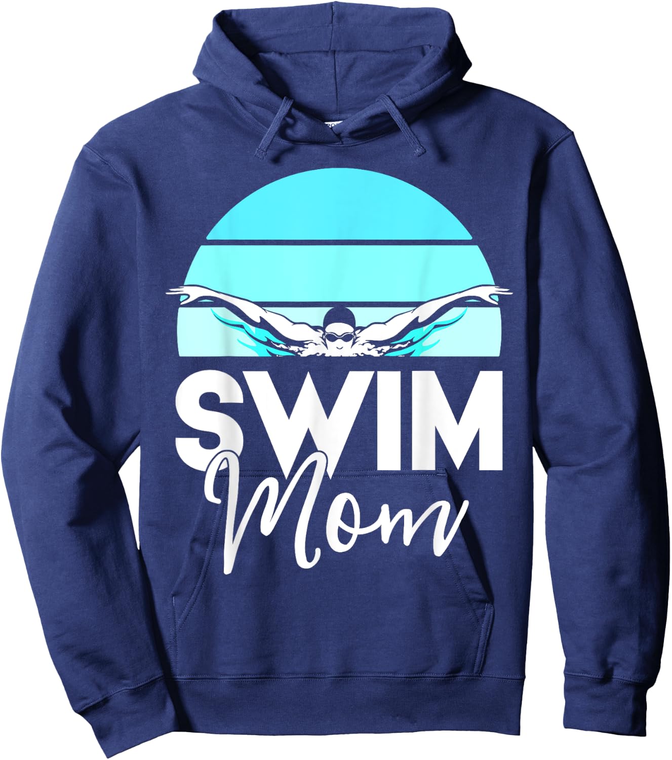 Swim Team Shirt Mom Mother School Swimming Meet Swimmer Hoodie - Hoodie | Navy