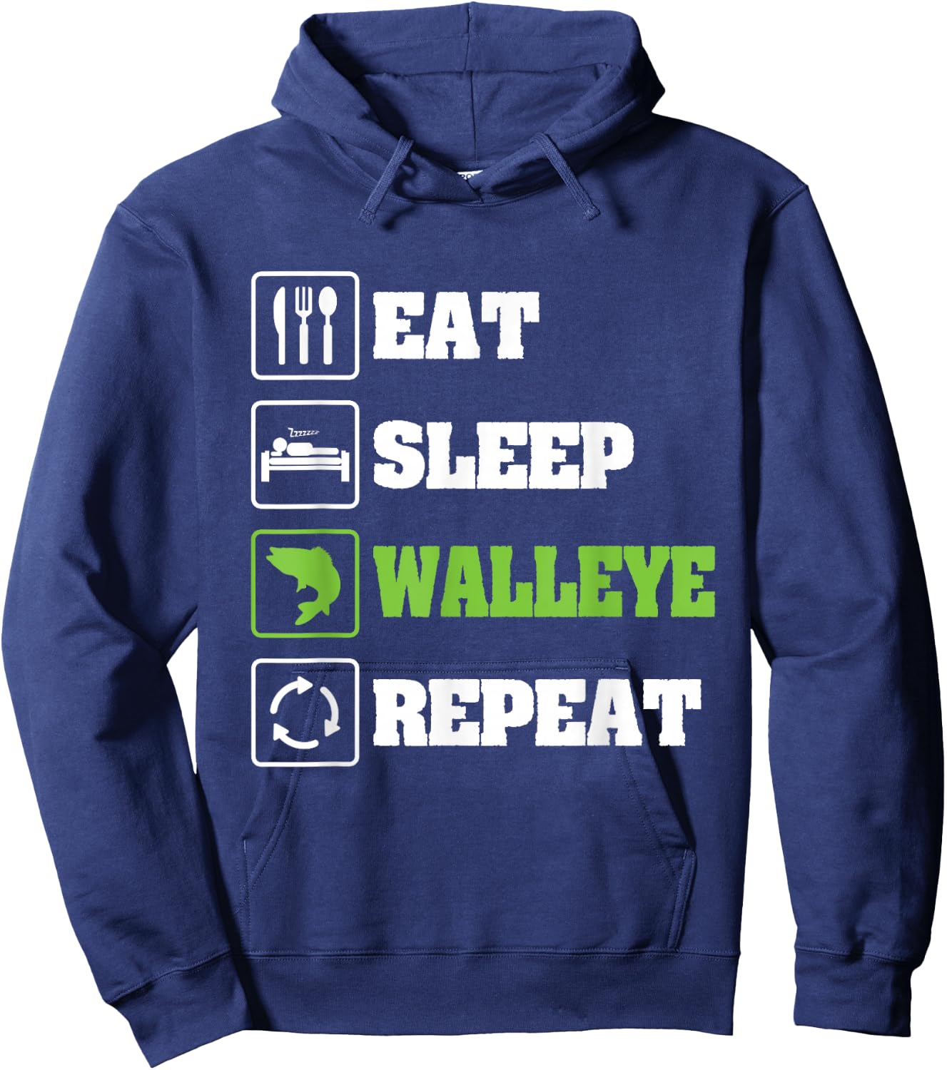Walleye Fishing Shirts Funny Fishing Hoodie - Hoodie | Navy