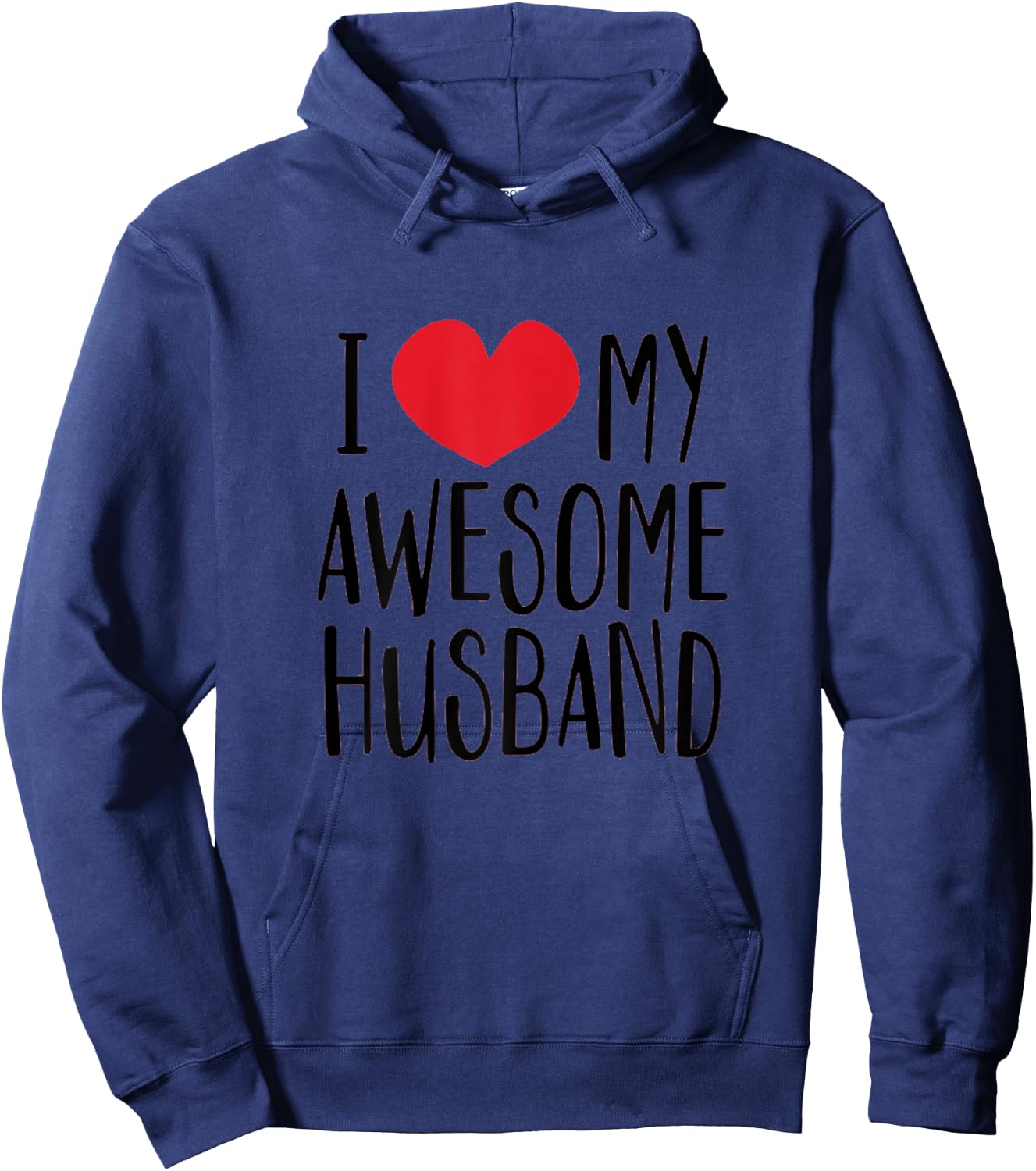 I Love My Awesome Husband Red Heart Hoodie - Hoodie | Navy