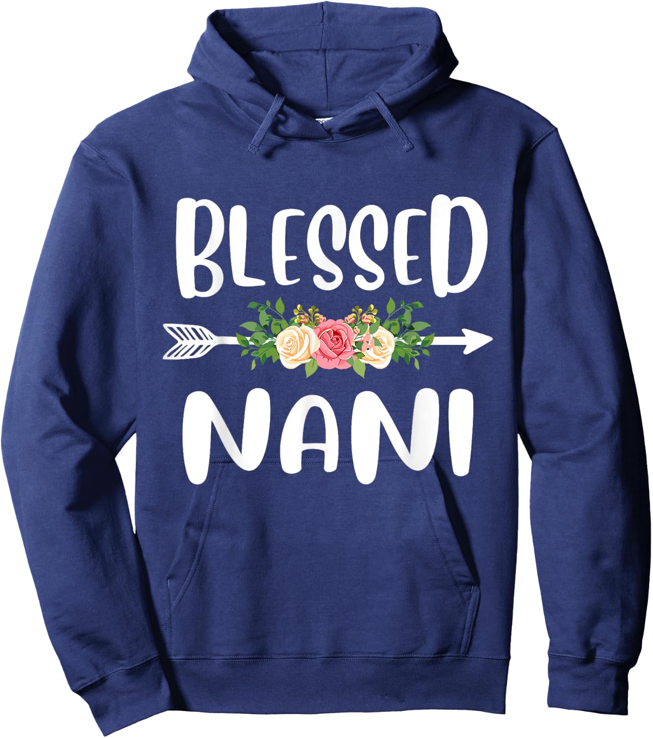 Blessed to be called Nani Floral Arrow Design Mothers Day Hoodie - Hoodie | Navy
