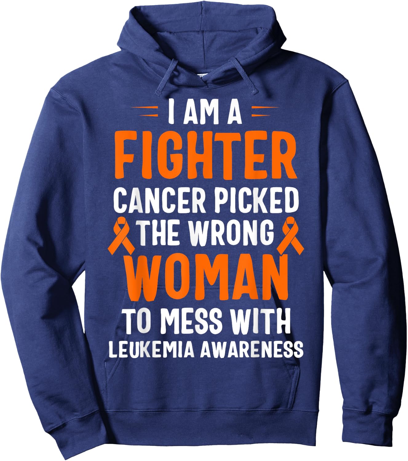 I Am A Fighter Leukemia Awareness Hoodie - Hoodie | Navy