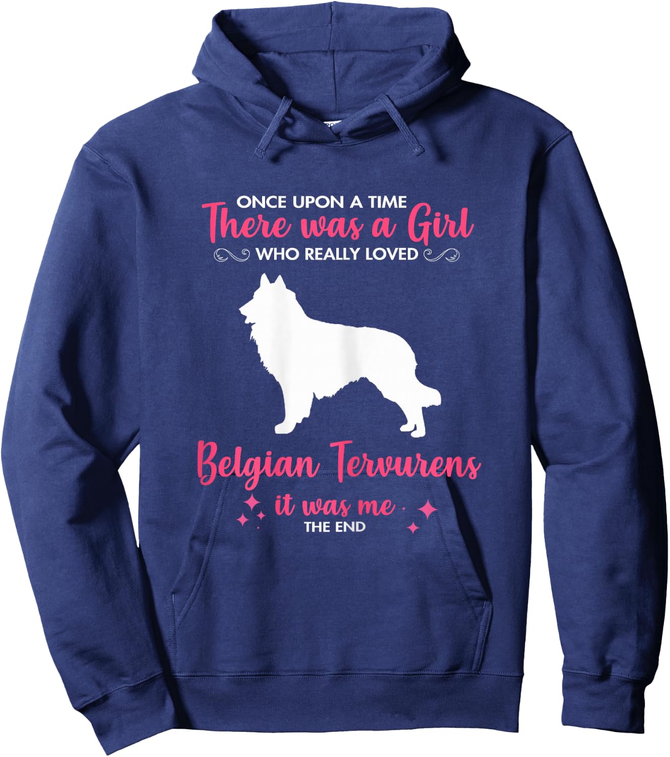 Girl Loves Belgian Tervuren Dog Gift Women Mom Him Hoodie - Hoodie | Navy