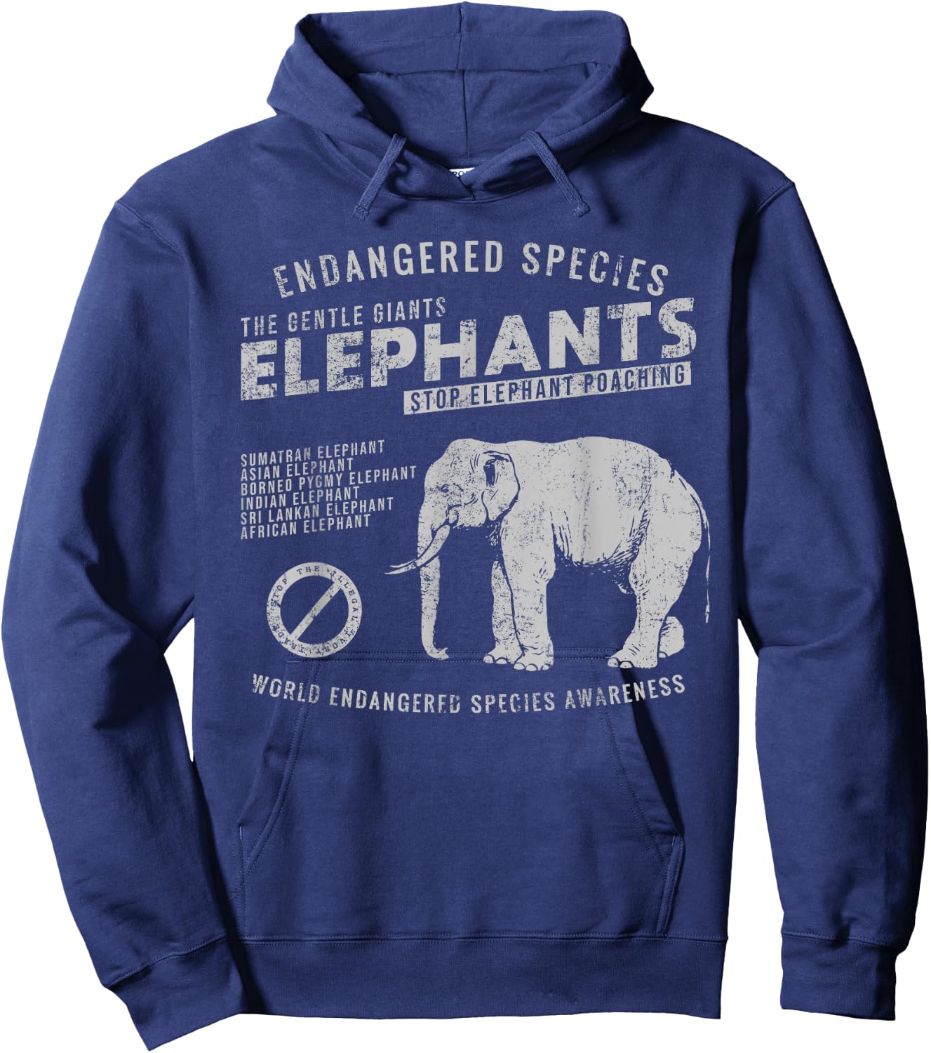 Save The Elephants Hoodie - Hoodie | Navy