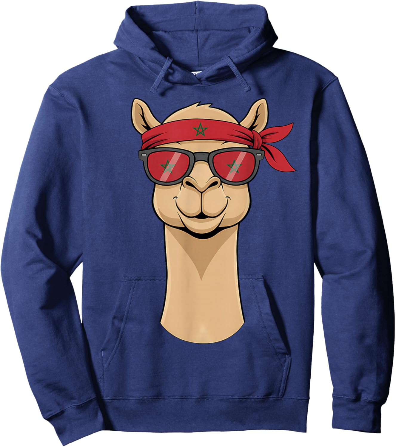 Morocco Flag Lama Moroccan Roots Alpaca Hoodie - Hoodie | Navy