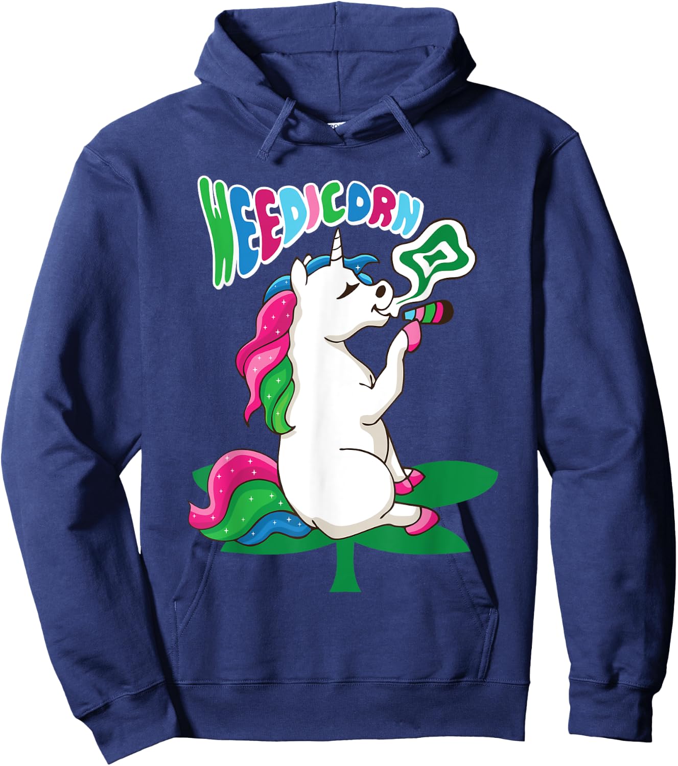 Weedicorn Unicorn Kifft Cannabis Marijuana Unicorn Kiffer Hoodie - Hoodie | Navy