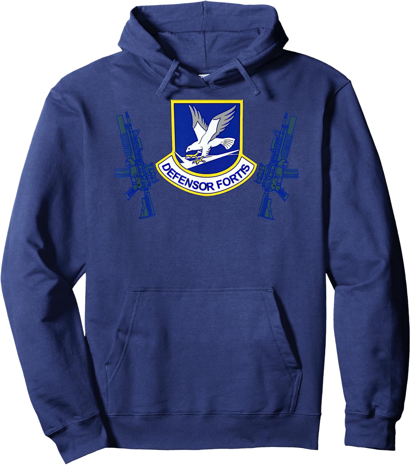 Military Squadron USAF Defensor Fortis Air Force Security Forces Black Modern Letter Print Hoodie - Hoodie | Navy