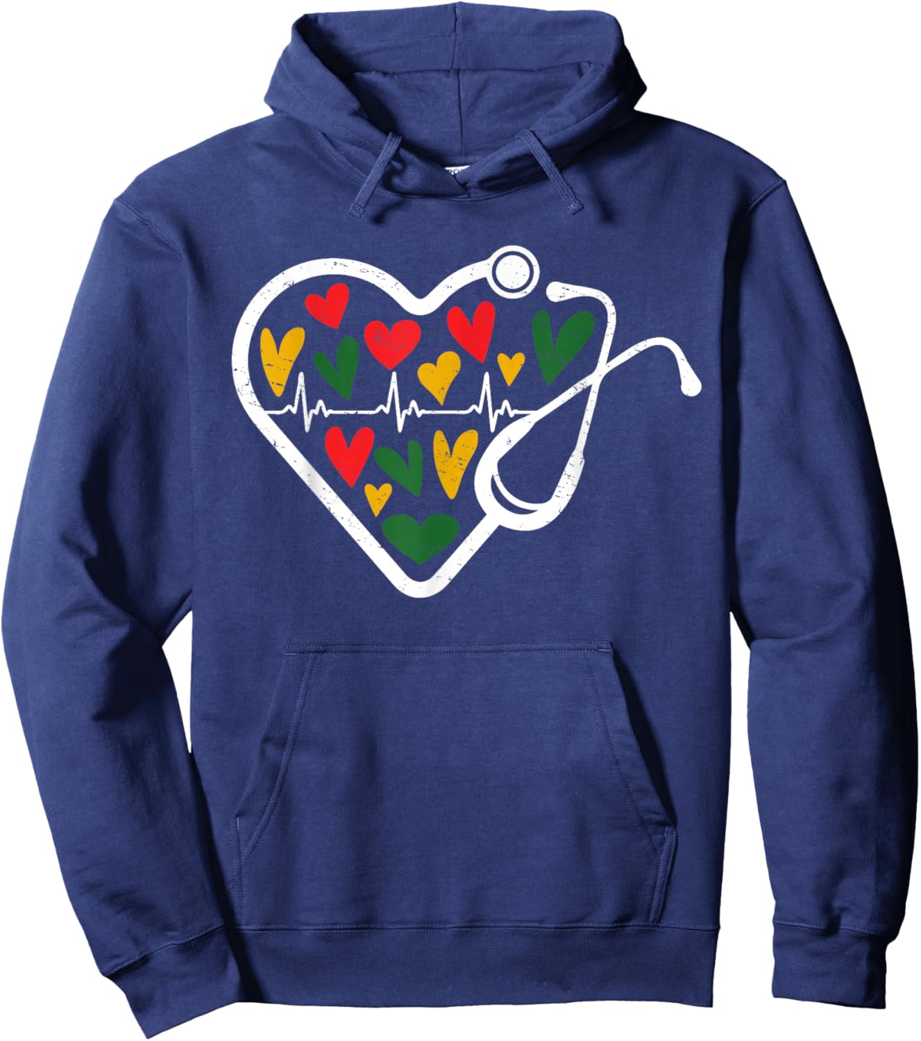 Nurse Juneteenth Stethoscope Melanin African American Women Hoodie - Hoodie | Navy