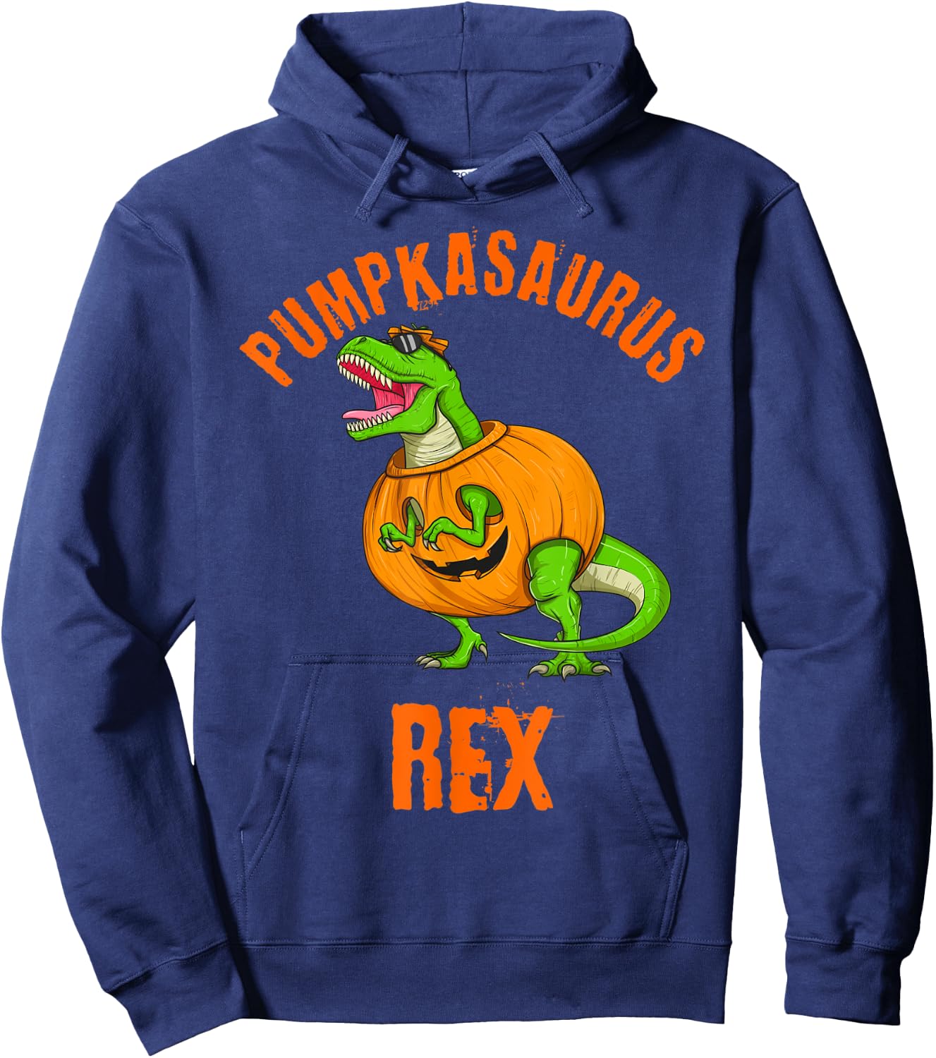 Halloween Pumpkasaurus Rex T Rex Dinosaur Jack O Lantern Fun Hoodie - Hoodie | Navy