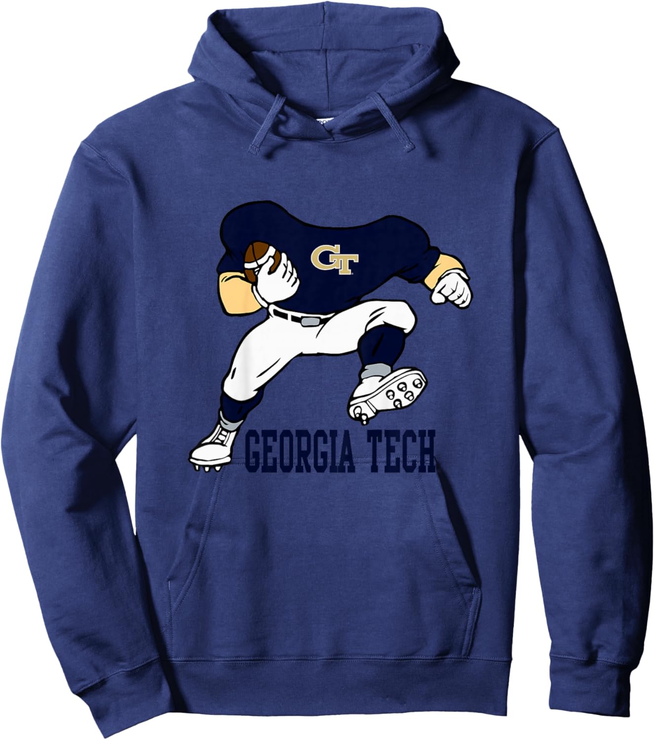 Kids Georgia Tech Yellow Jackets Kids Football Player Gray Hoodie - Hoodie | Navy