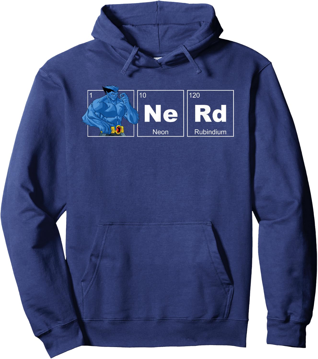 Marvel X-Men Beast Periodic Table Nerd Hoodie - Hoodie | Navy