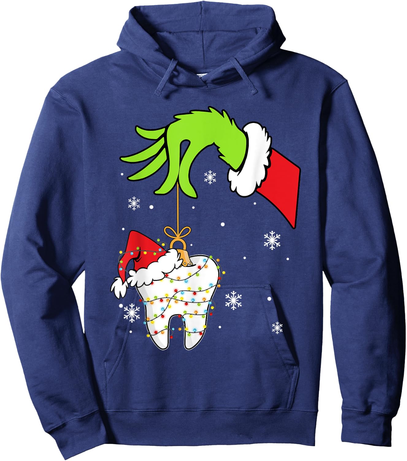 Christmas Tooth Dentist Dental Assistant Teeth Pajamas Xmas Hoodie - Hoodie | Navy