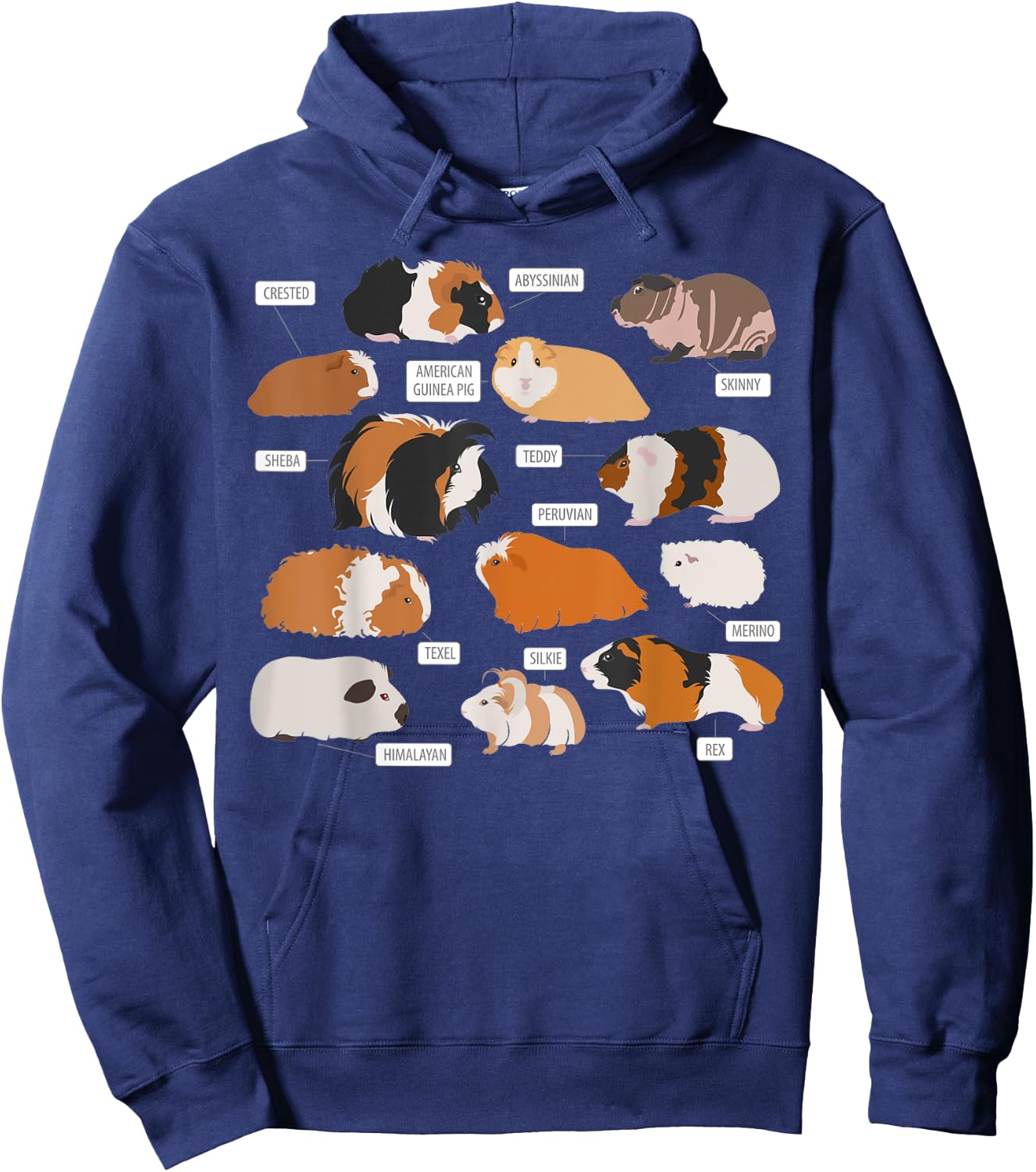 Guinea pig breeds Shirt Shirt Costume Clothing Accessories Hoodie - Hoodie | Navy