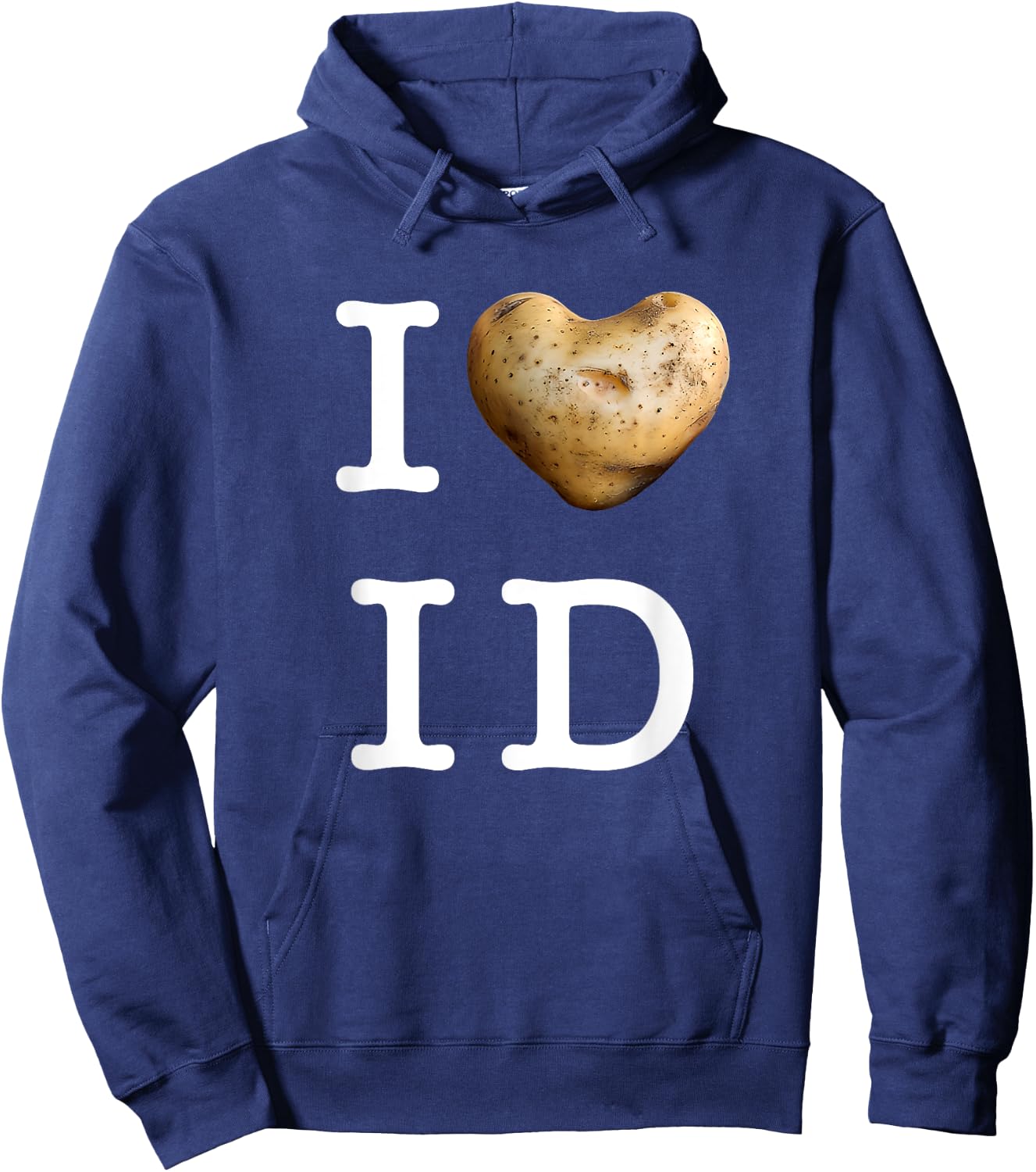 I love Idaho, and I adore potatoes!.Playful typography Hoodie - Hoodie | Navy
