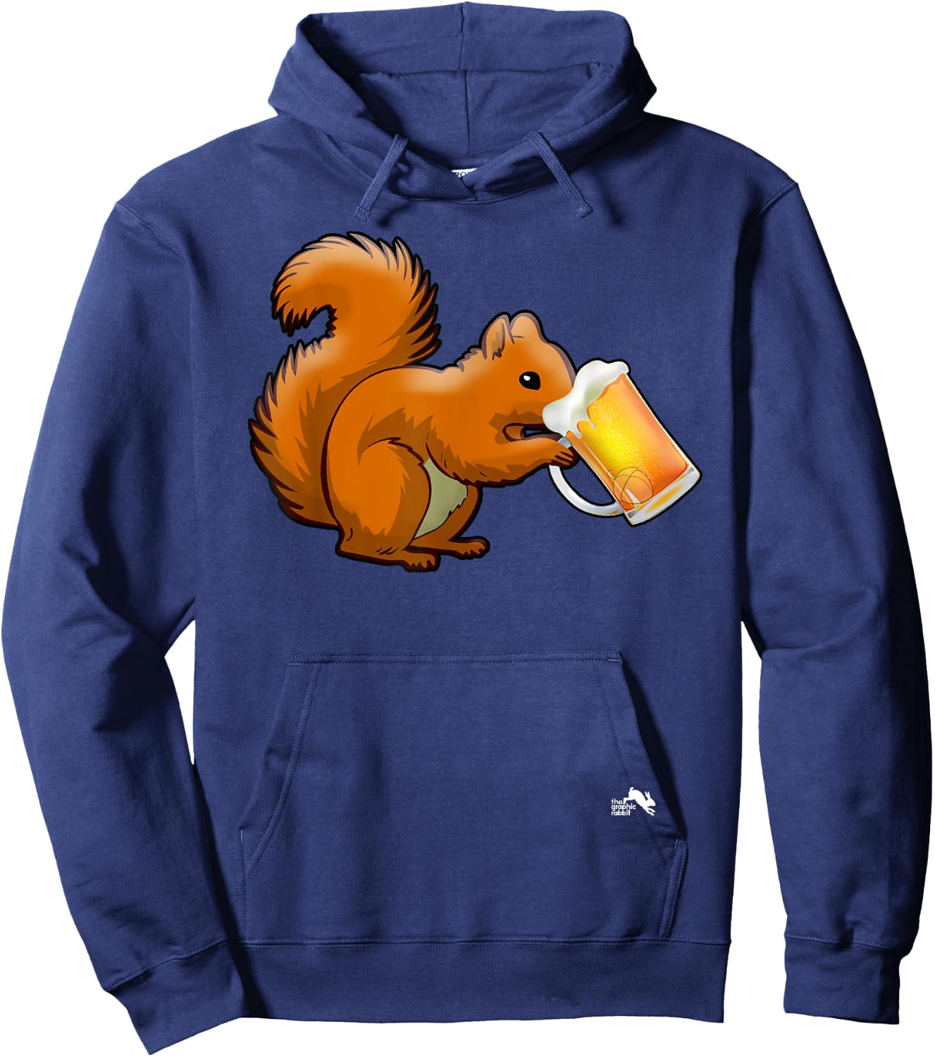 Squirrel Drinking Beer for Animal Lovers - Beer Squirrel Hoodie - Hoodie | Navy