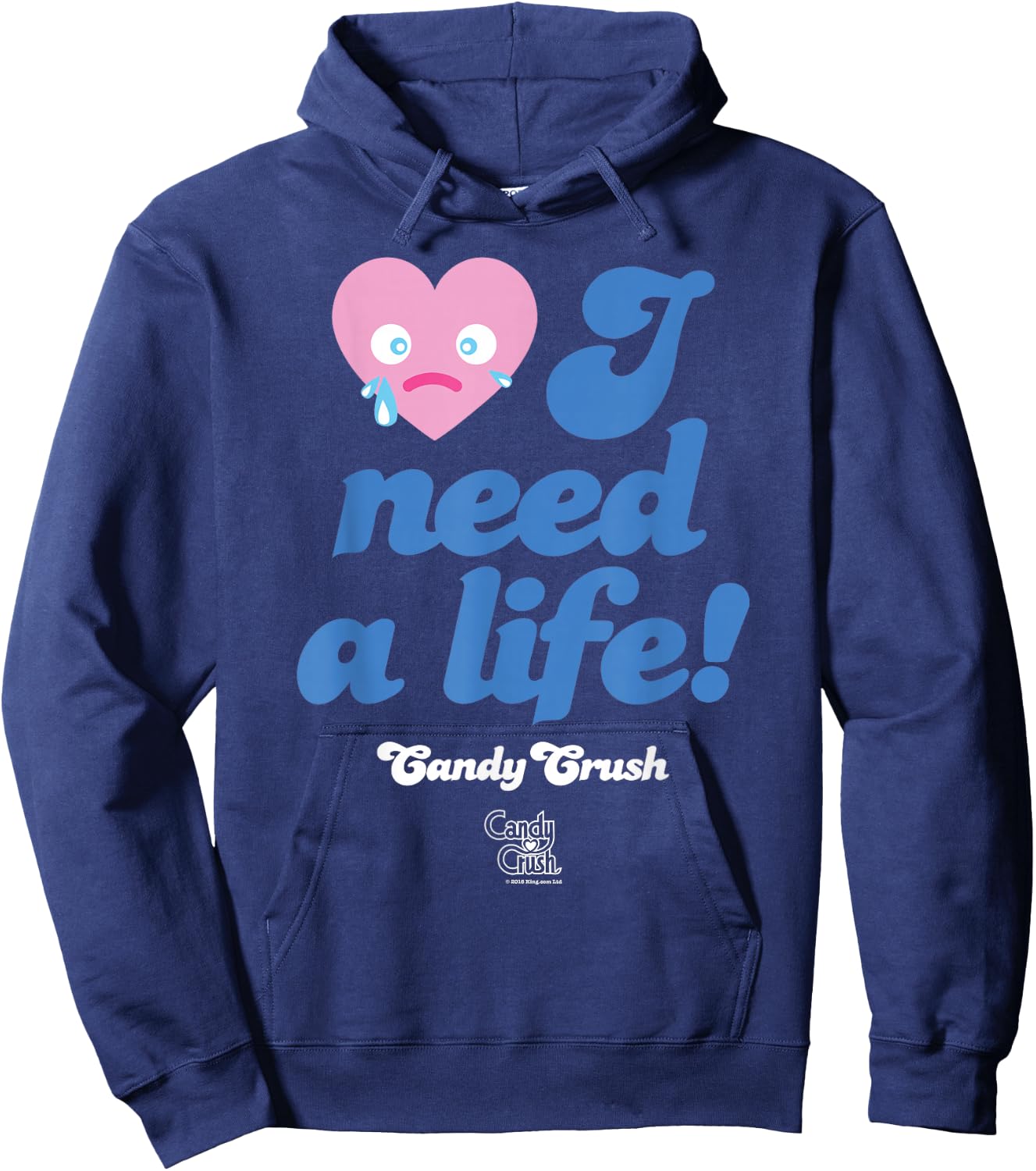 Candy Crush 'I Need a Life!' Hoodie - Hoodie | Navy