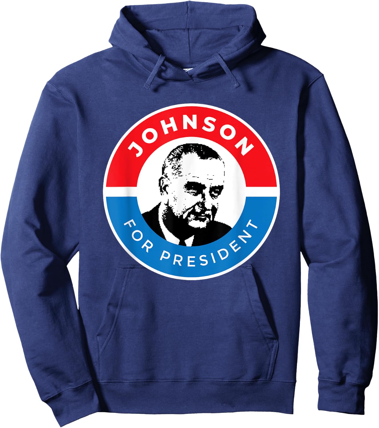 LBJ President Lyndon B Johnson Campaign Democrat Hoodie - Hoodie | Navy