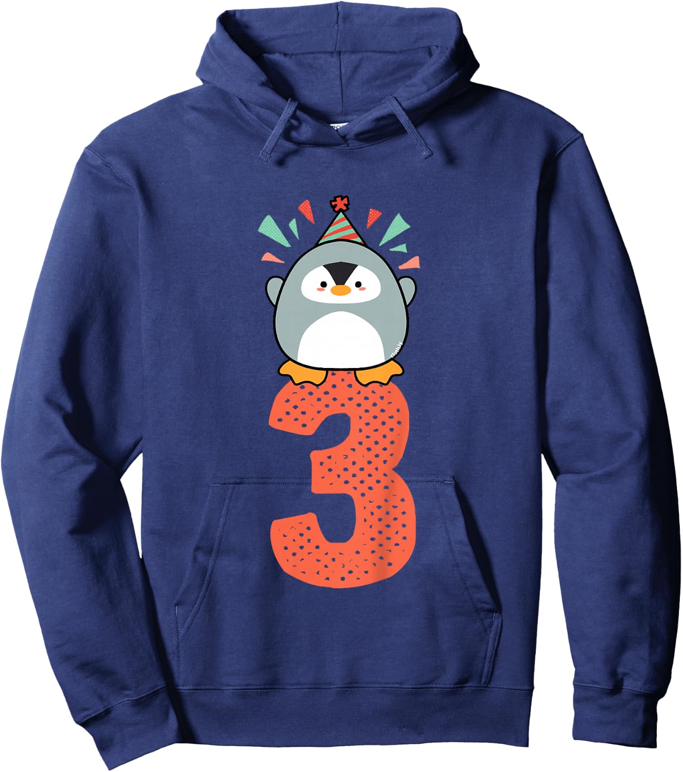 3rd Birthday Gift Toddler Penguin 3 Years Hoodie - Hoodie | Navy