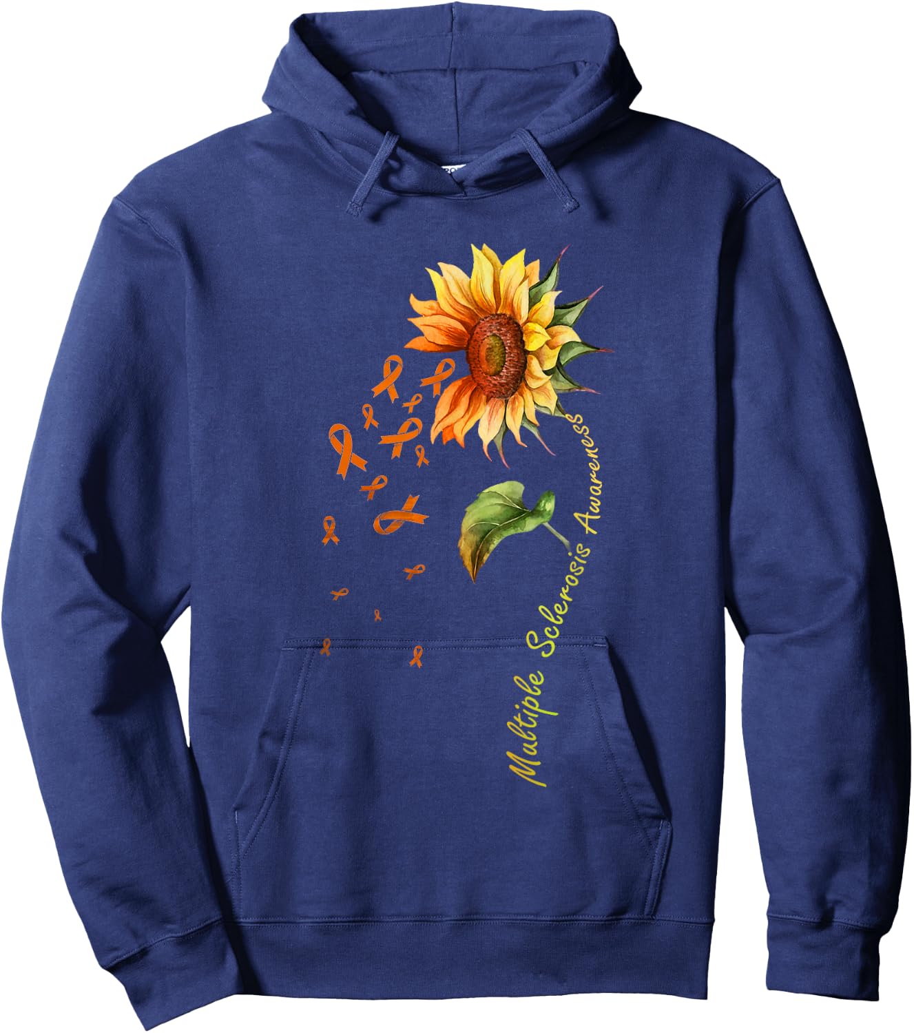 Multiple Sclerosis Awareness Sunflower Shirt MS Awareness Hoodie - Hoodie | Navy