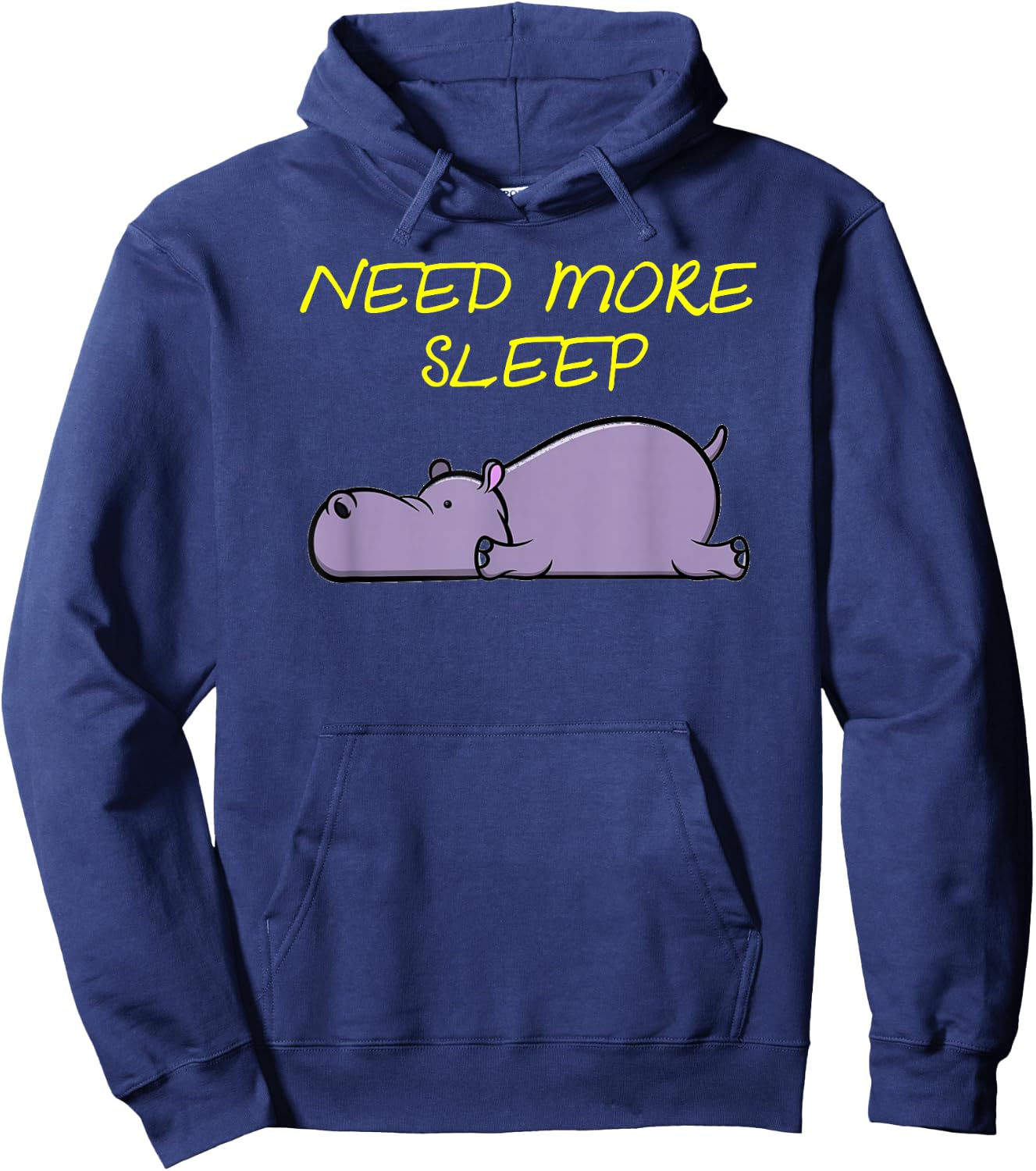 Funny Sleeping Hippo Pajama Design for Bedtime Hoodie - Hoodie | Navy