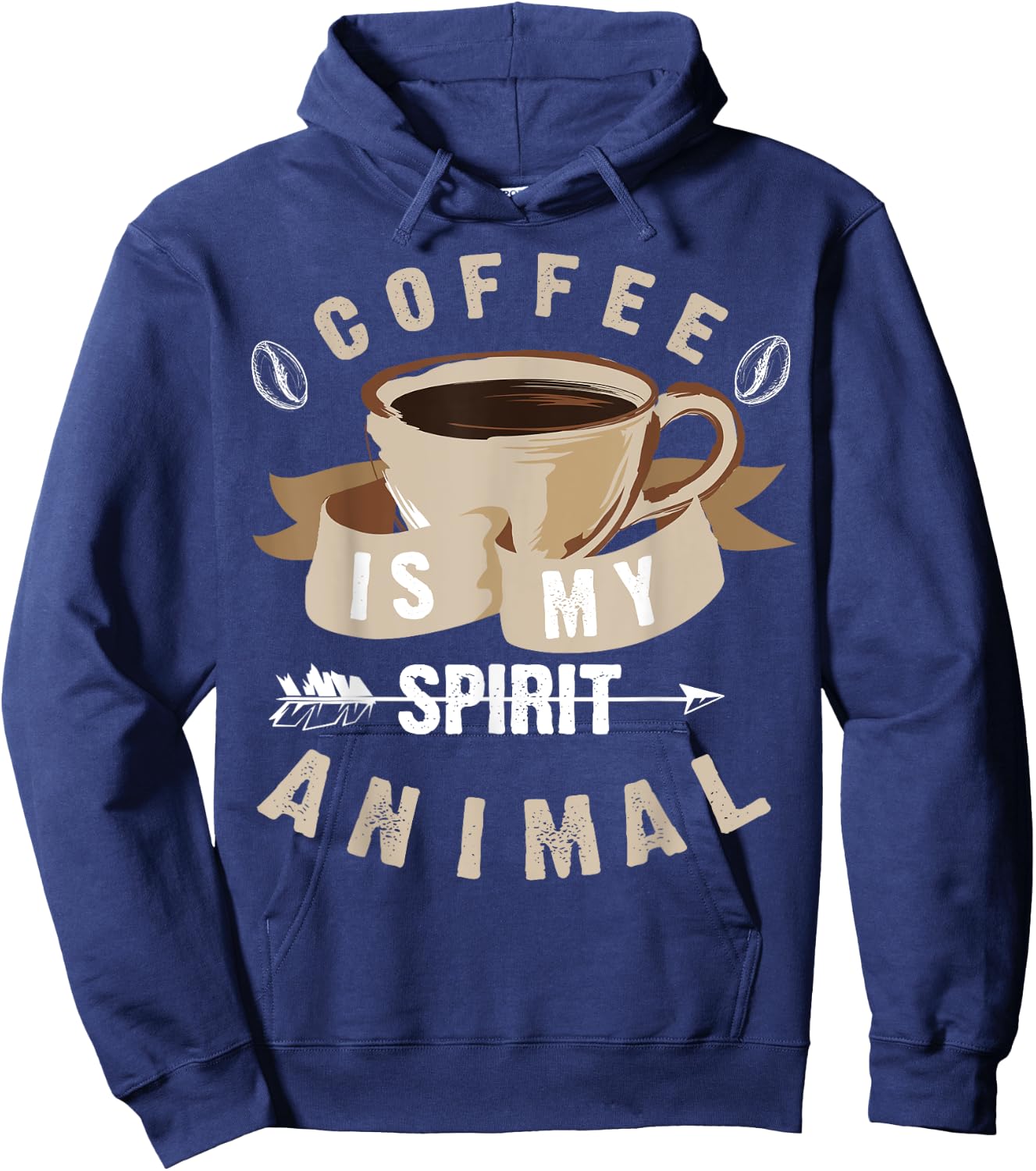 Coffee Is My Spirit Animal | Cute Caffeine Lover Gift Hoodie - Hoodie | Navy