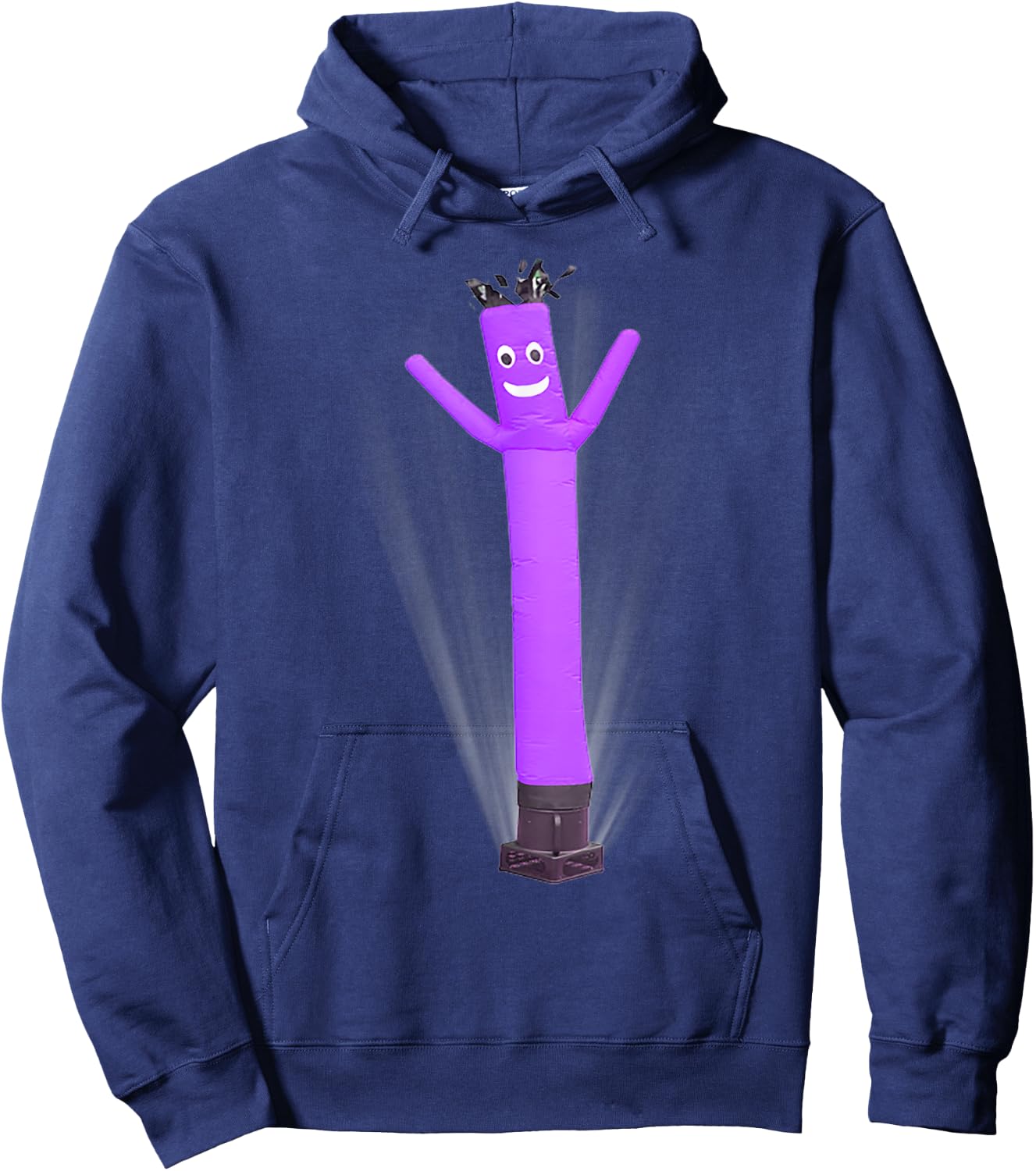 Wacky Waving Inflatable Tube Man Air Dancer Purple Hoodie - Hoodie | Navy