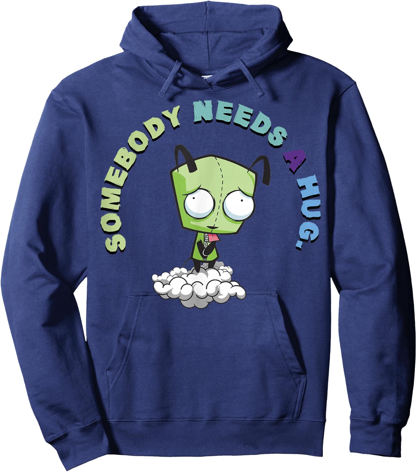 Invader Zim Gir Somebody Needs A Hug Sad Portait Small Hoodie - Hoodie | Navy