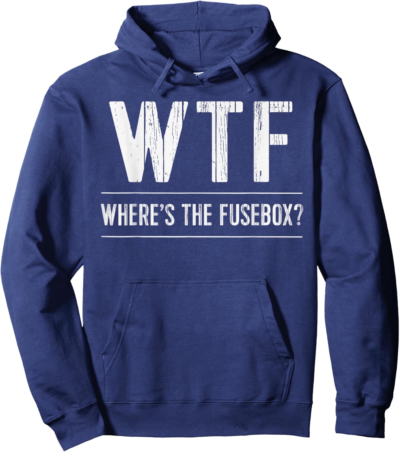 Funny Electrician WTF Wheres The Fusebox Sparky Hoodie - Hoodie | Navy