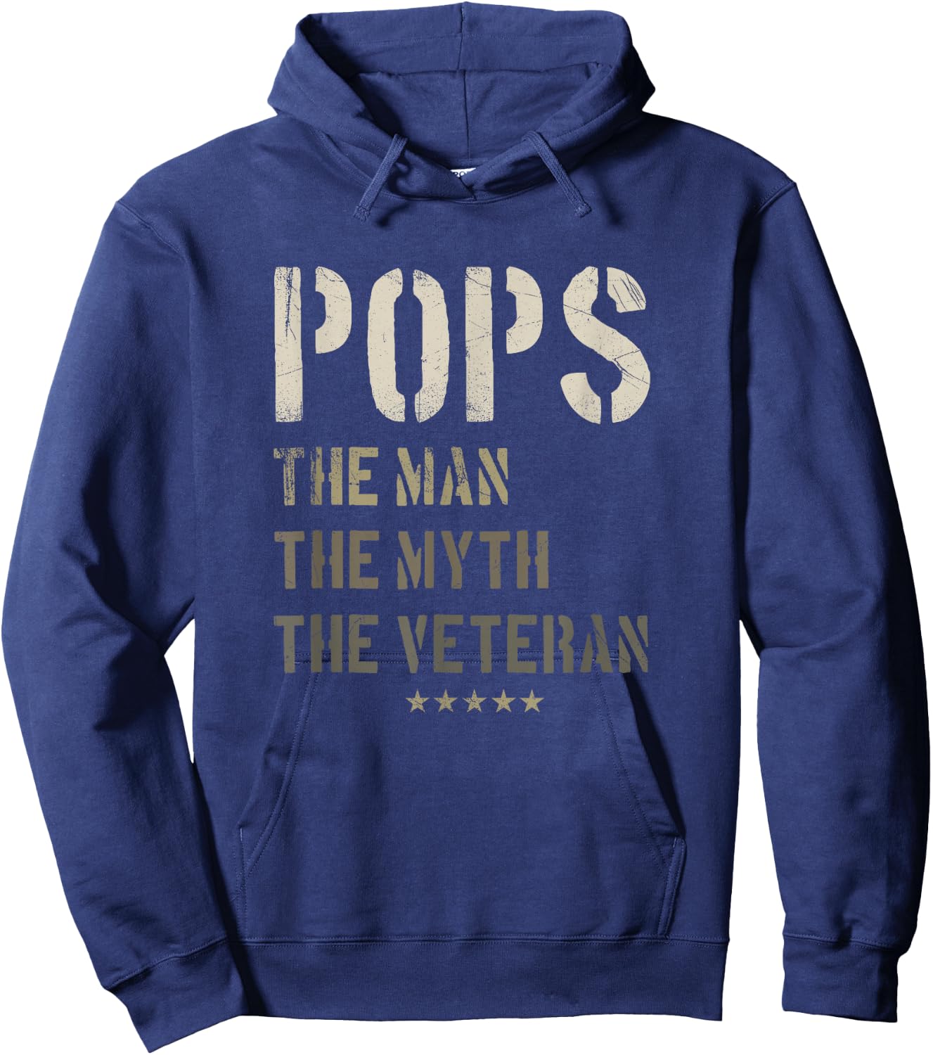 Pops Man Myth Veteran Fathers Day Gift Military Veteran Hoodie - Hoodie | Navy