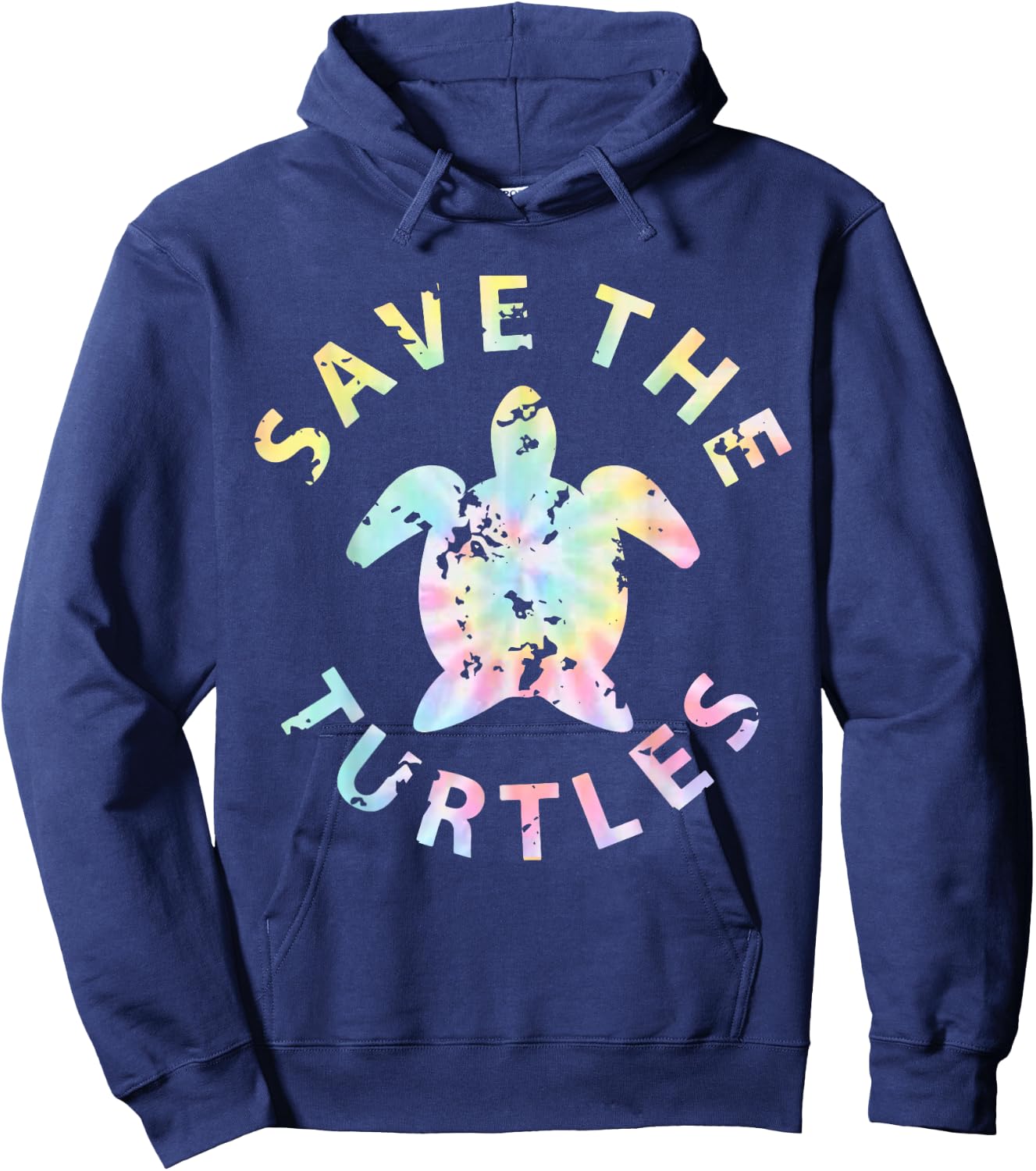 Save The Turtles Tie Dye Hoodie - Hoodie | Navy