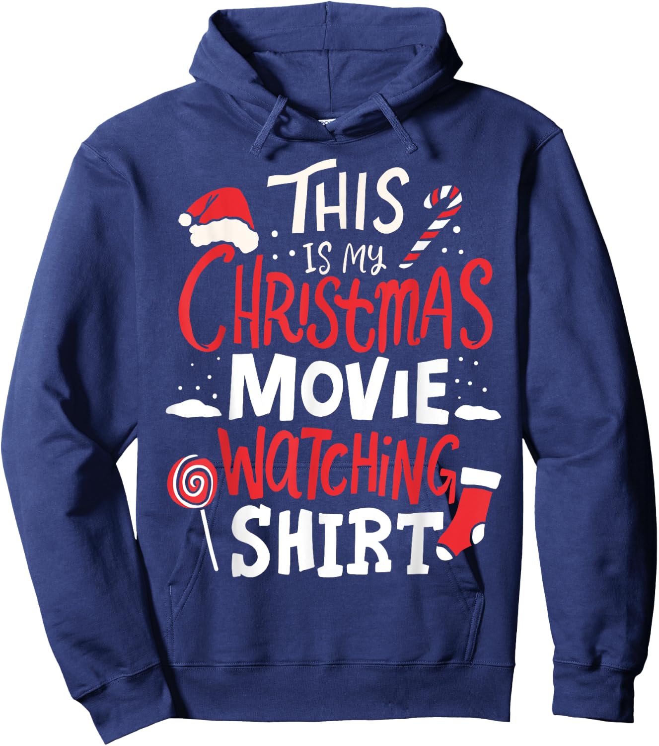 This Is My Christmas Movie Watching Shirt Hoodie - Hoodie | Navy