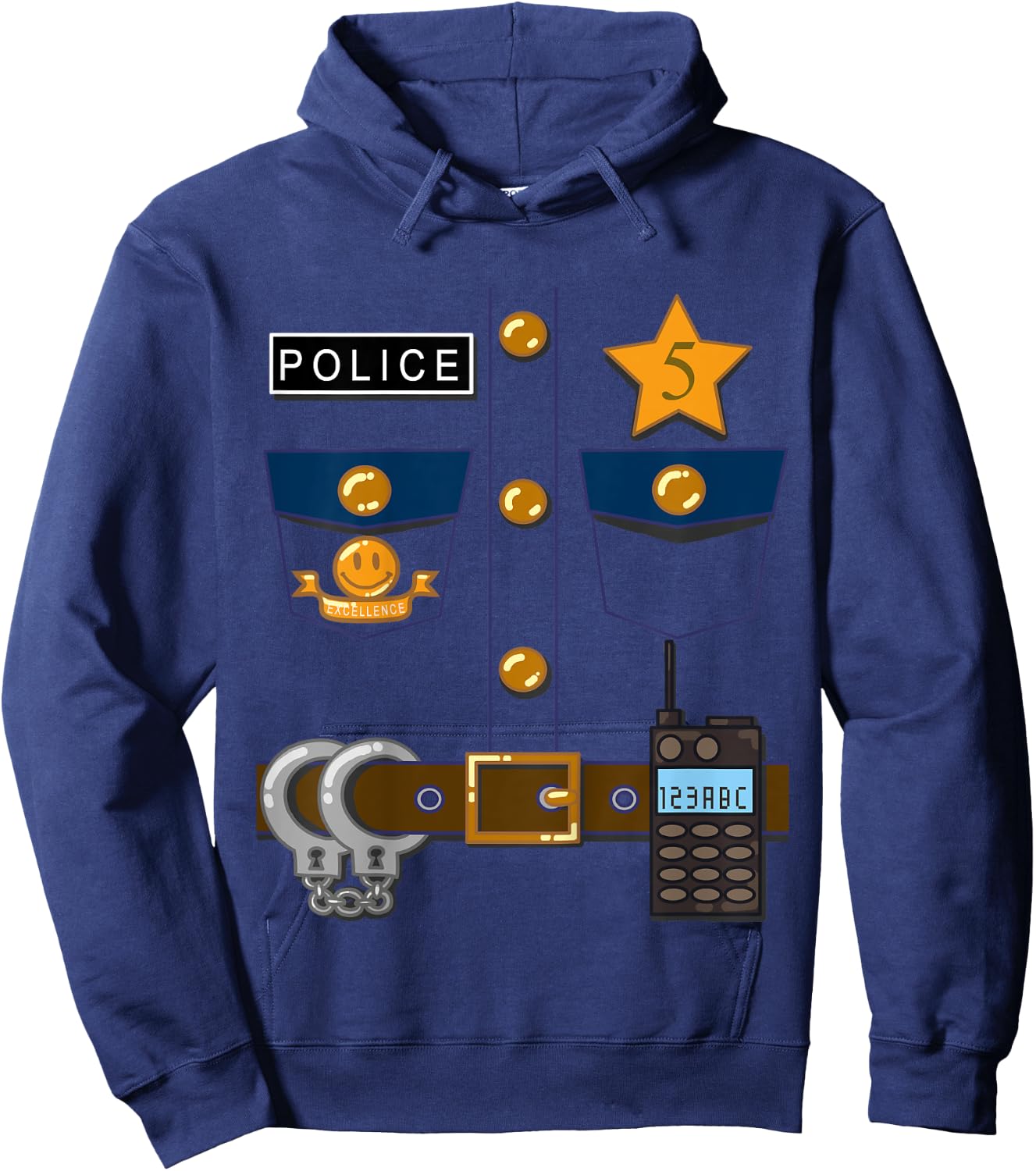 Kids Policeman Costume Funny Birthday 5 Year Old T Shirt Hoodie - Hoodie | Navy