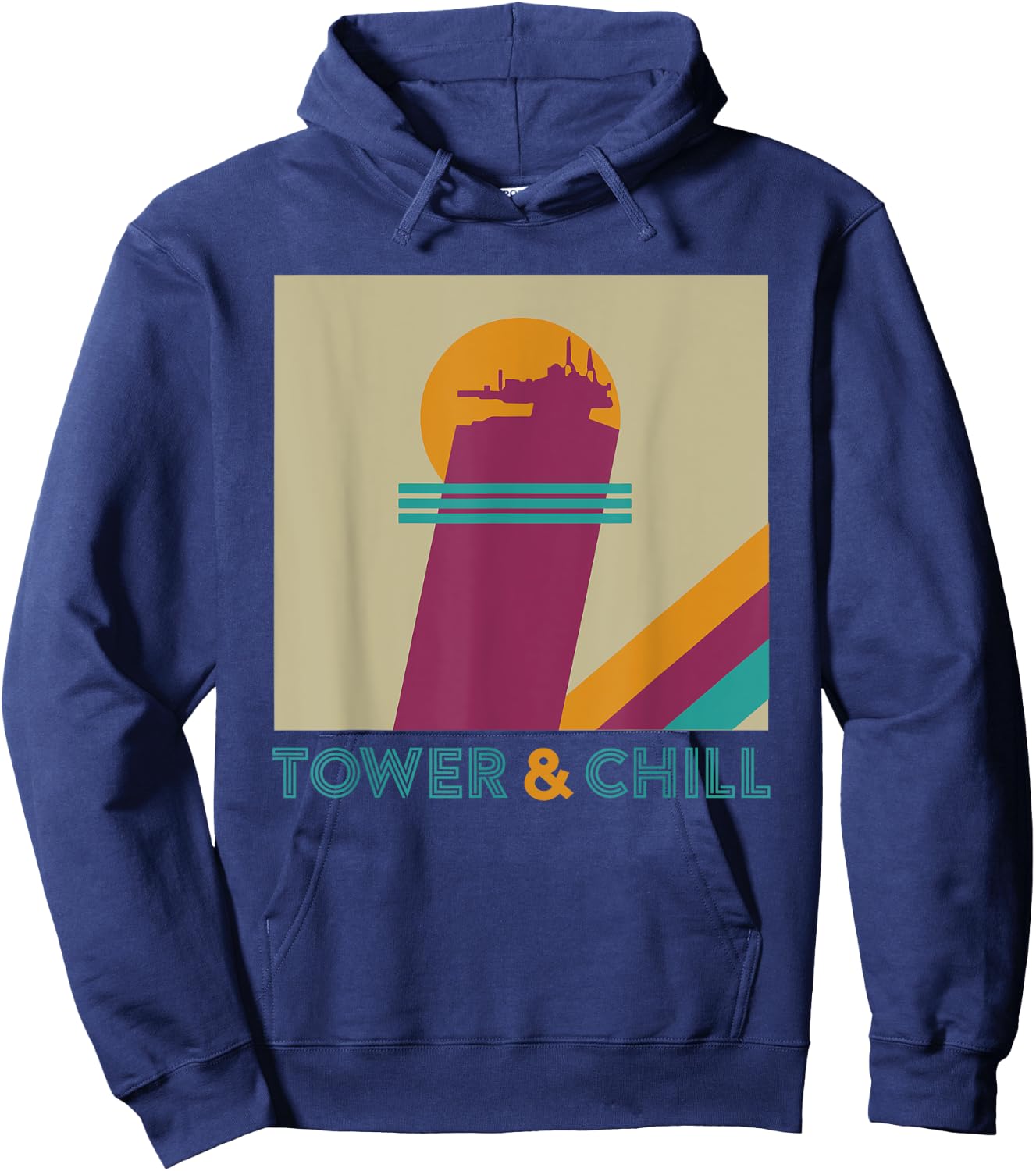 Retro Tower & CHILL - Gamer Titan Hunter Warlock Hoodie - Hoodie | Navy