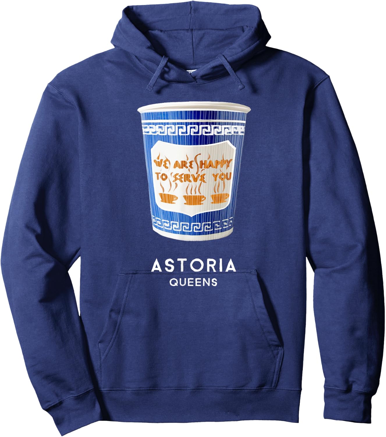 Astoria Queens NYC Greek Coffee Cup Hoodie - Hoodie | Navy