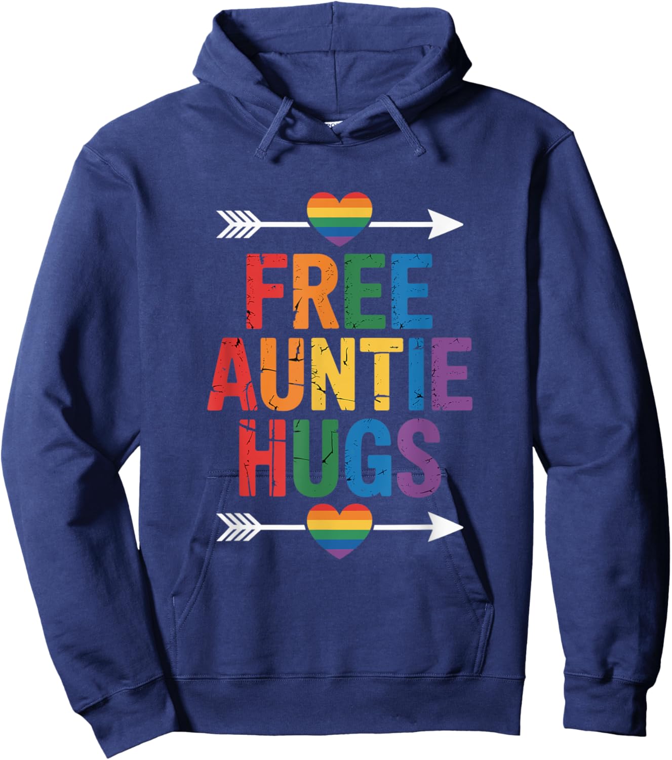 Free Auntie Hugs LGBTQ Gay Pride Hoodie - Hoodie | Navy