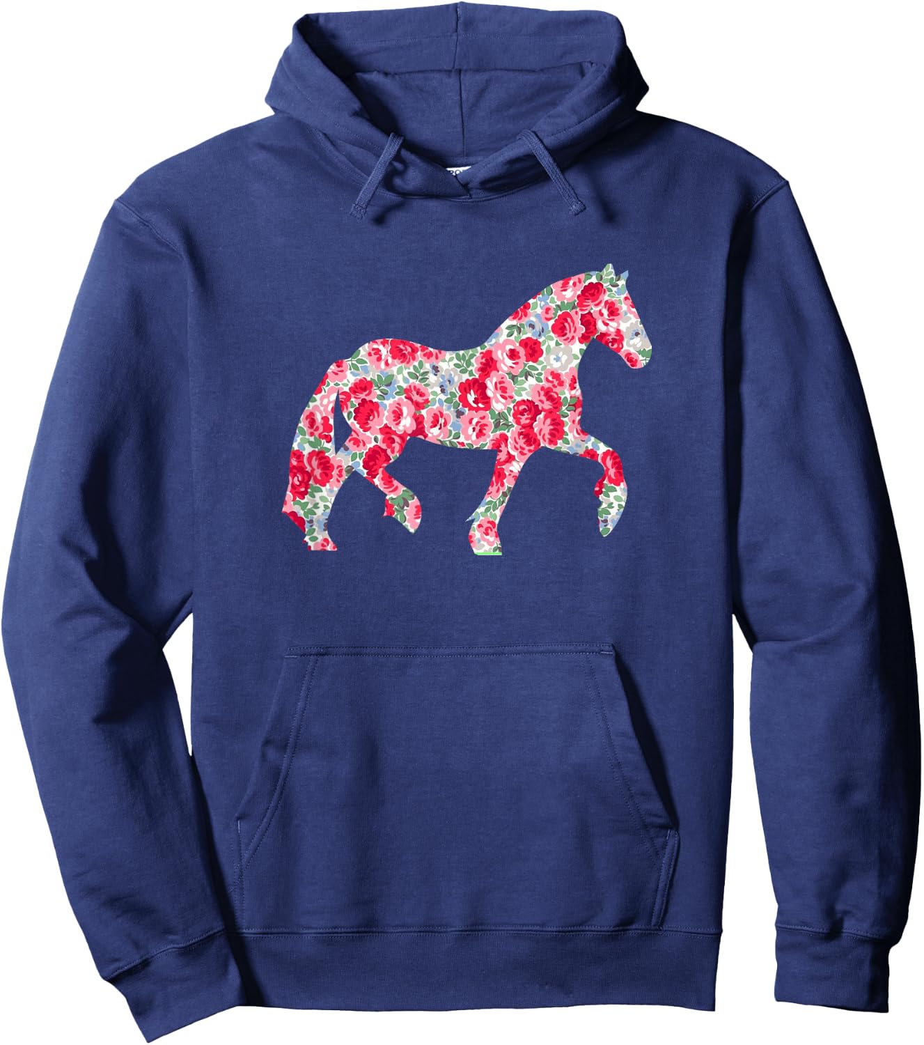 Cute Girls Haflinger Horse Floral Haflinger Hoodie - Hoodie | Navy