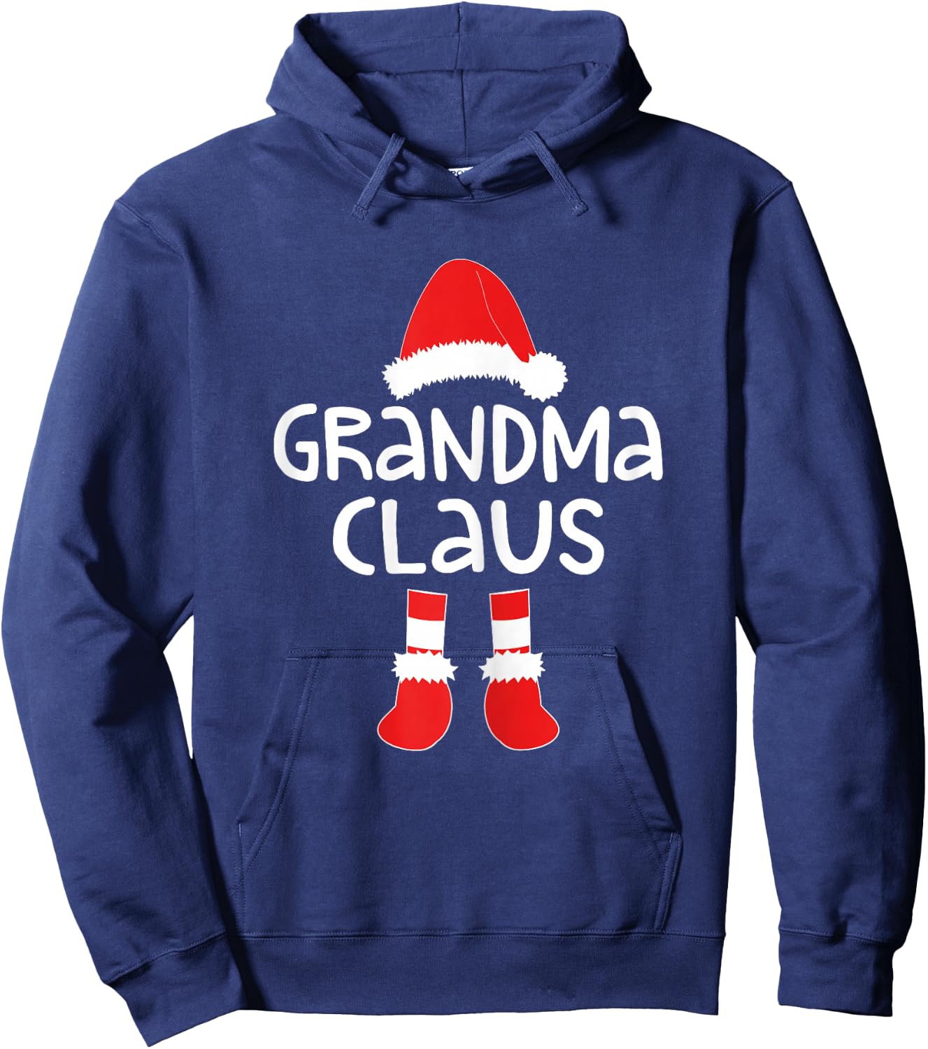 Grandma Claus Shirt Women Matching Grandma Christmas Hoodie - Hoodie | Navy