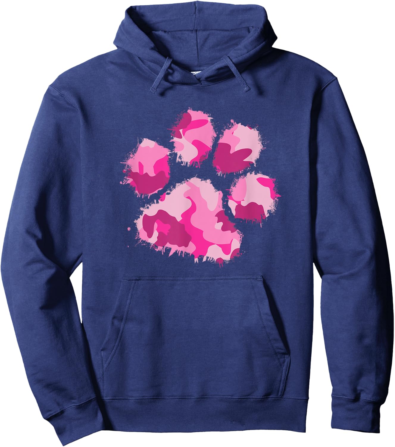 Camo Dog Paw Print Pink Shirt Camouflage Gift Women Military Hoodie - Hoodie | Navy