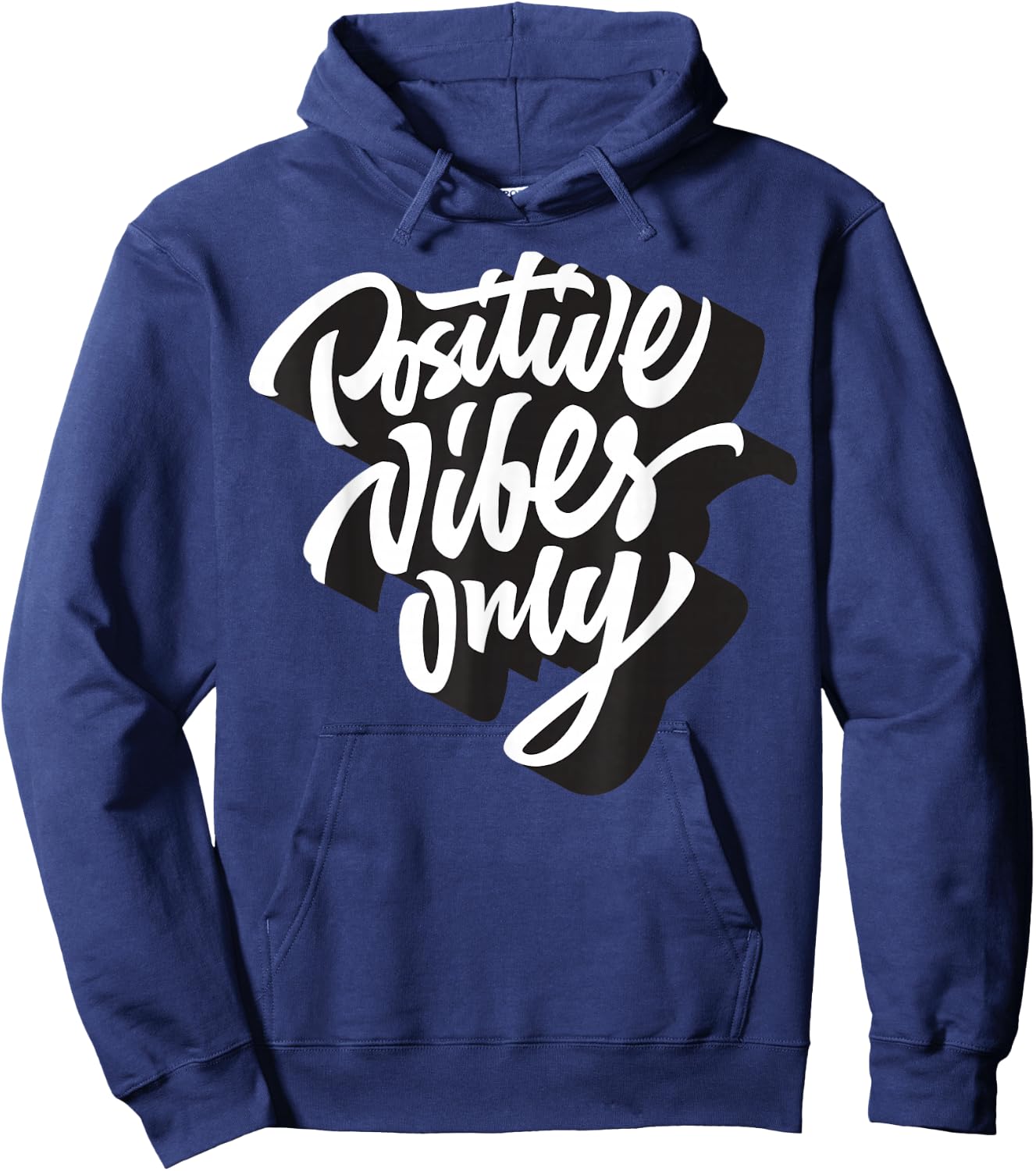 Positive Vibes Only , Good Vibes Short Sleeve Quotes Hoodie - Hoodie | Navy