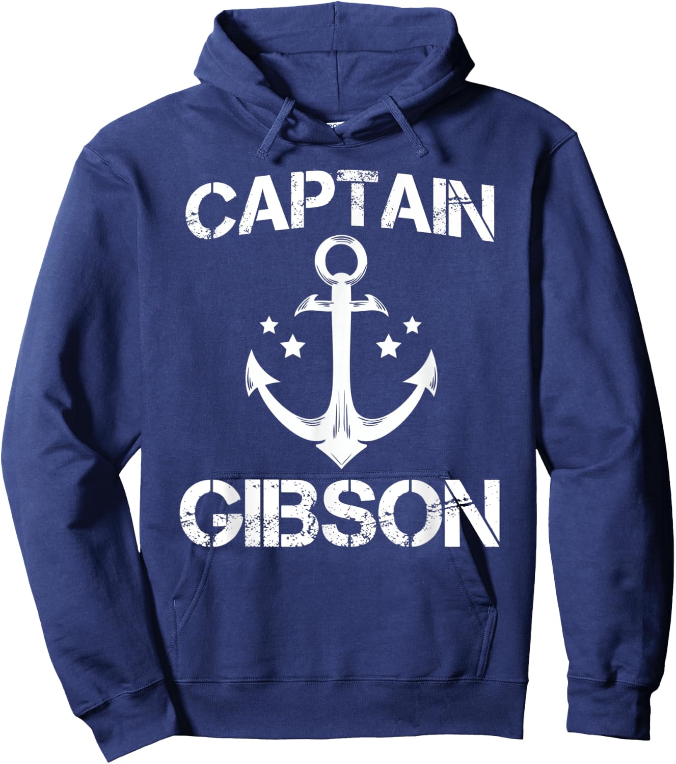 CAPTAIN GIBSON Funny Birthday Personalized Surname Clan Gift Hoodie - Hoodie | Navy