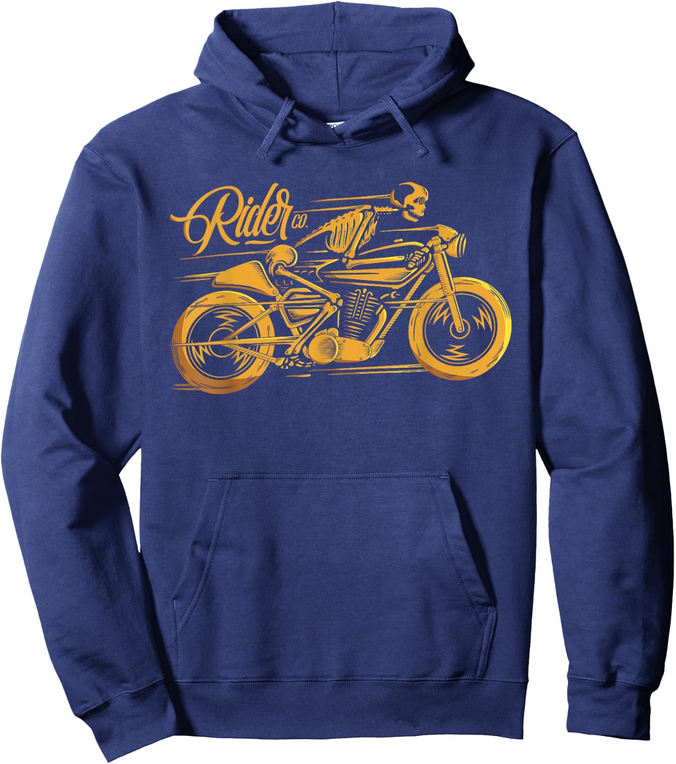 Cafe Racer - Ghost Classic Rider - Vintage Motorcycle Hoodie - Hoodie | Navy