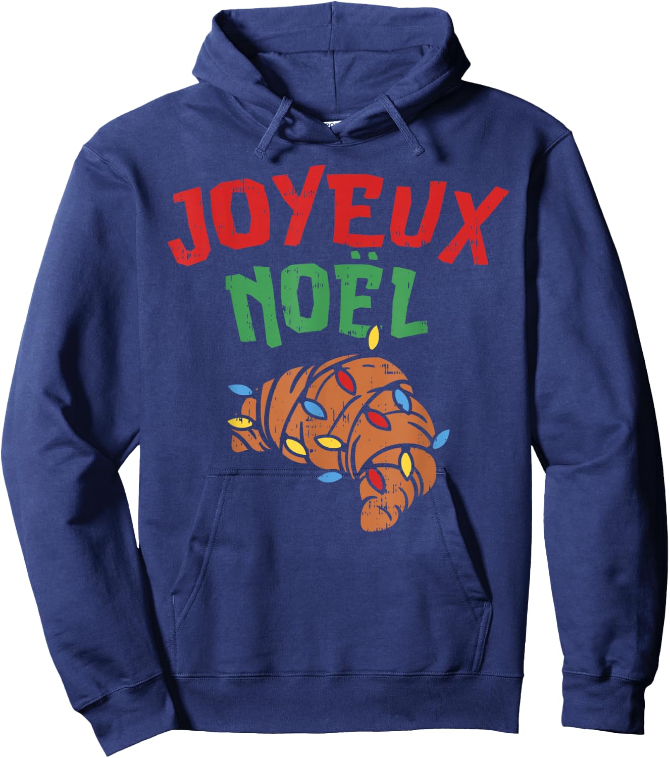 Joyeux Noel Croissant Shirt French France Christmas Gift Hoodie - Hoodie | Navy