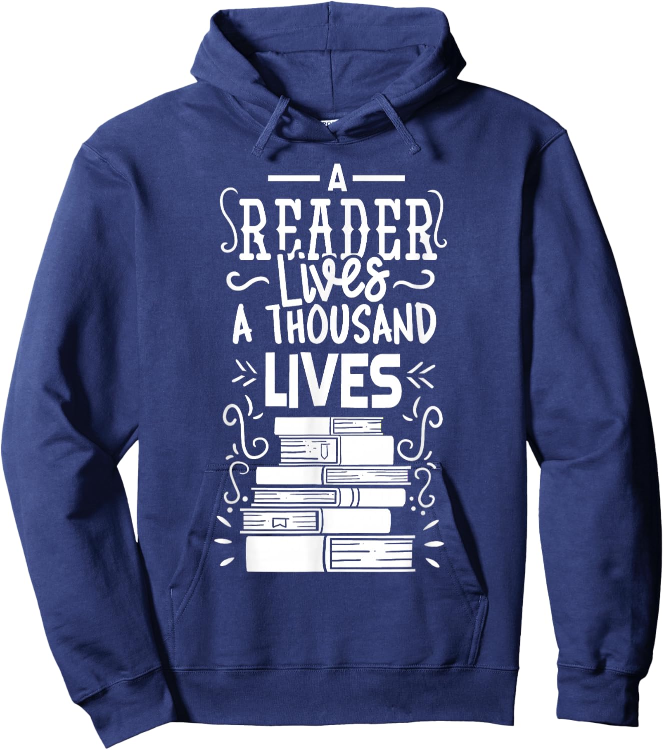 Reader T Shirt Reading Books Bookworm Gift Hoodie - Hoodie | Navy