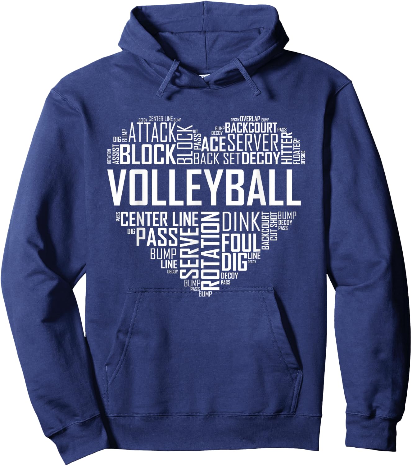 Volleyball Lover Heart Volley Gift Players and Coaches Small Hoodie - Hoodie | Navy