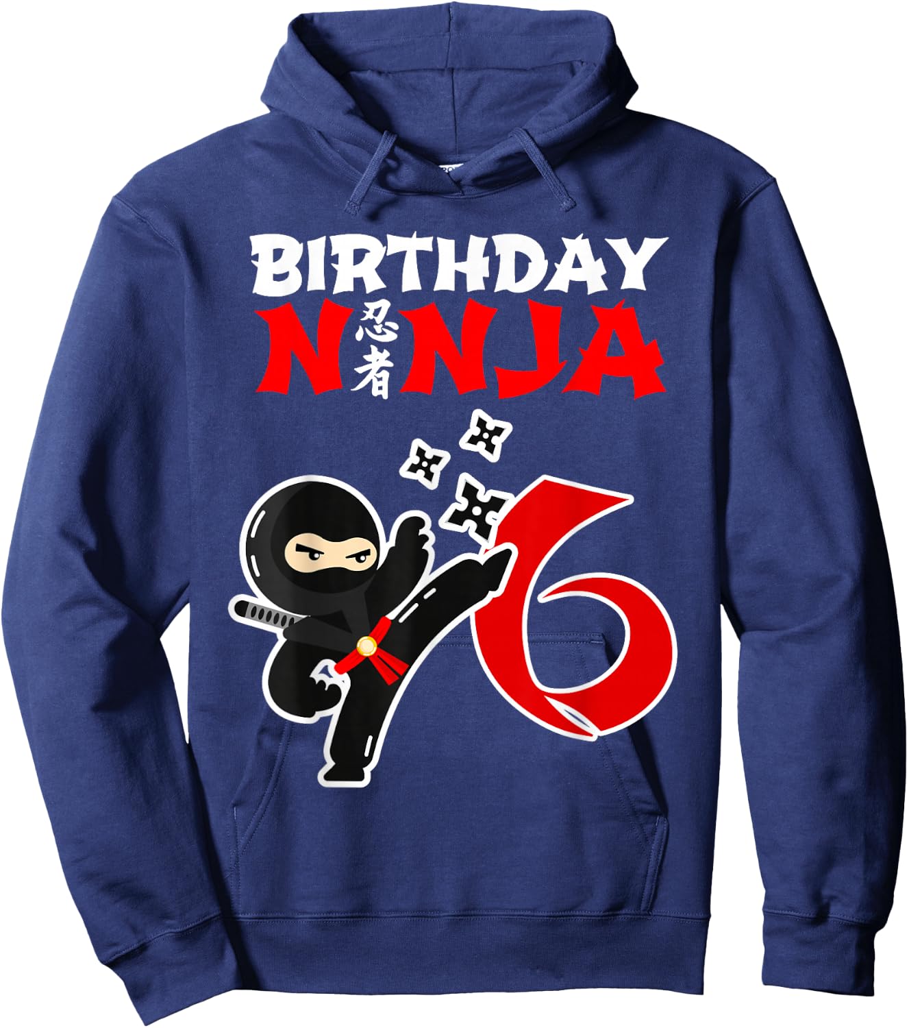 This Little Ninja Is 6 - Kids Ninja 6th Birthday Ninja Shirt Hoodie - Hoodie | Navy