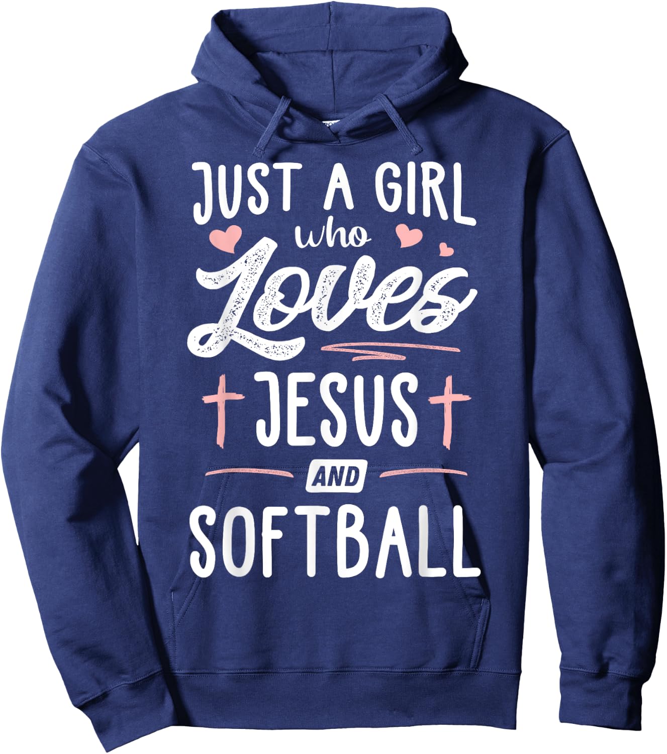 Just A Girl Who Loves Jesus And Softball Gift Women Hoodie - Hoodie | Navy