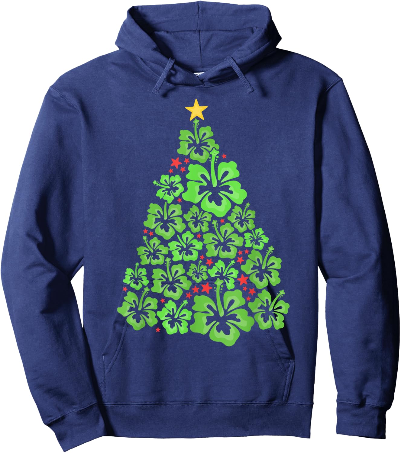 Hawaiian Christmas Tree Mele Kalikimaka Flower Hawaii Hoodie - Hoodie | Navy