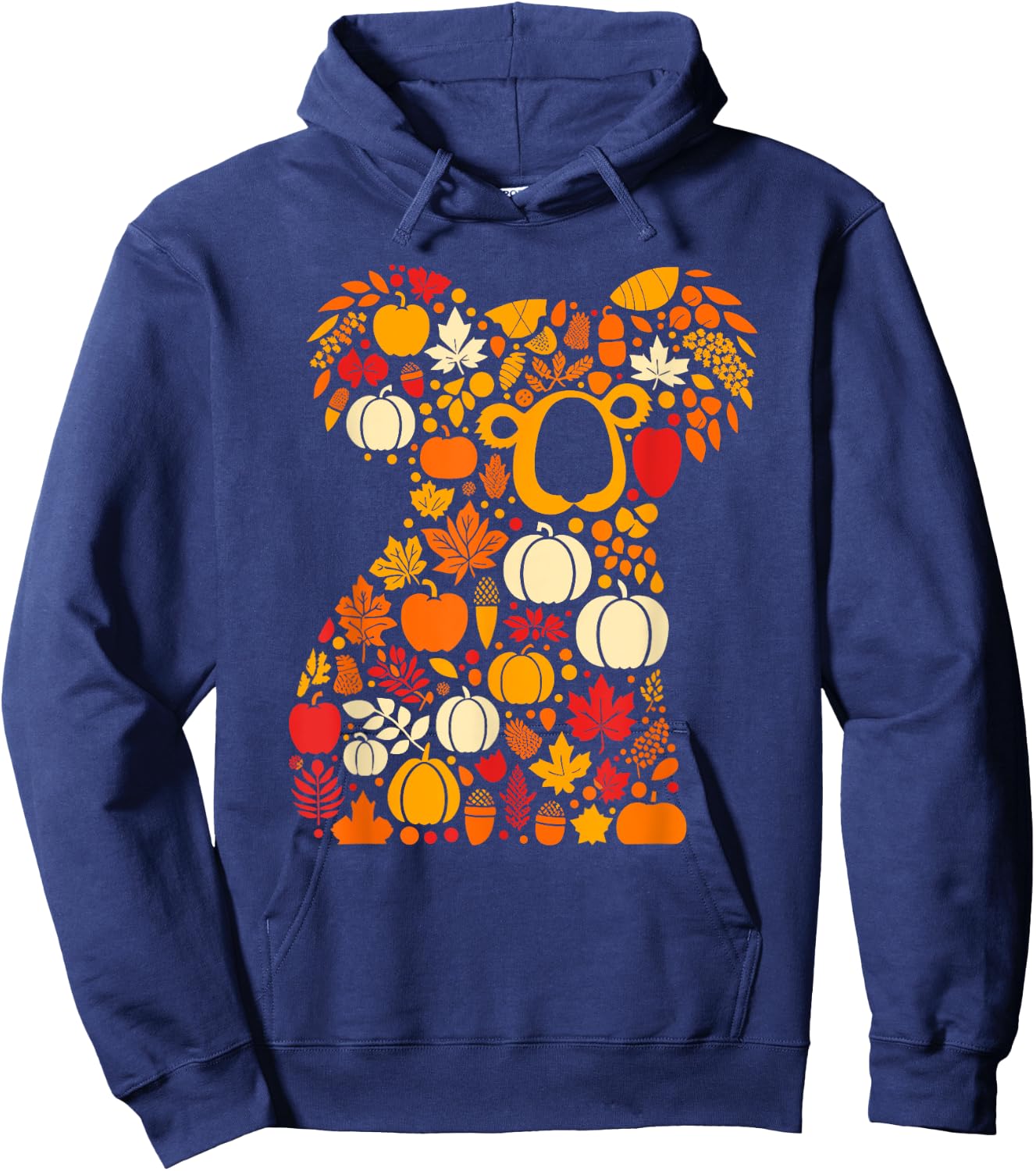 Autumn Pumpkin Fall Koala Thanksgiving Kids Hoodie - Hoodie | Navy