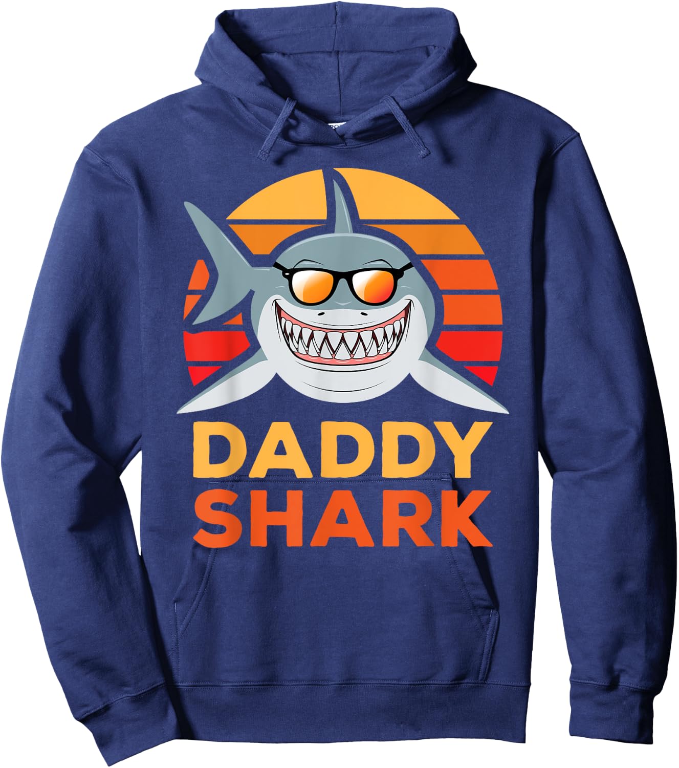 Daddy Shark Vintage Sunset Sunglasses Hoodie - Hoodie | Navy