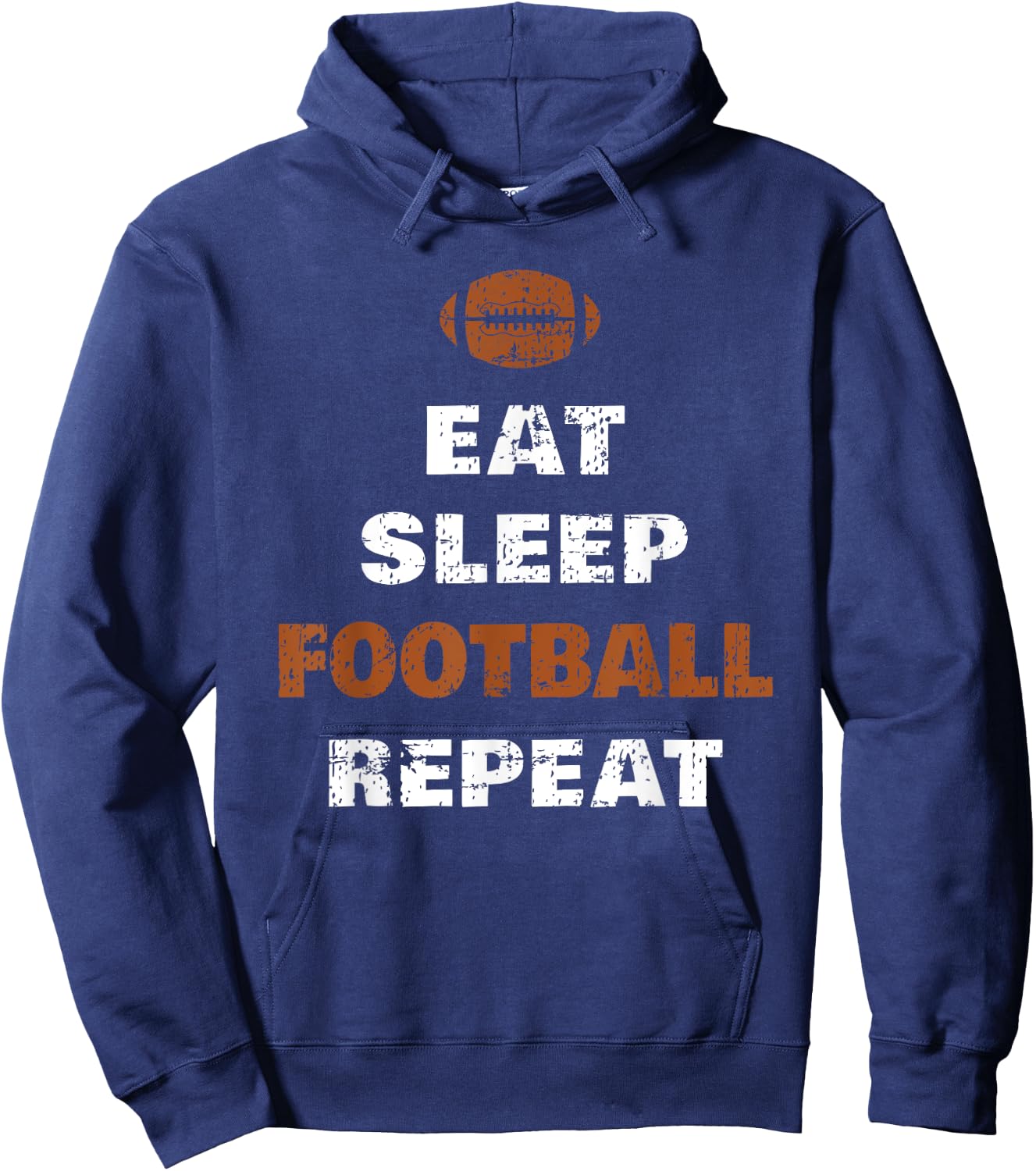 Eat Sleep Football Repeat Love Football Vintage Gift Hoodie - Hoodie | Navy
